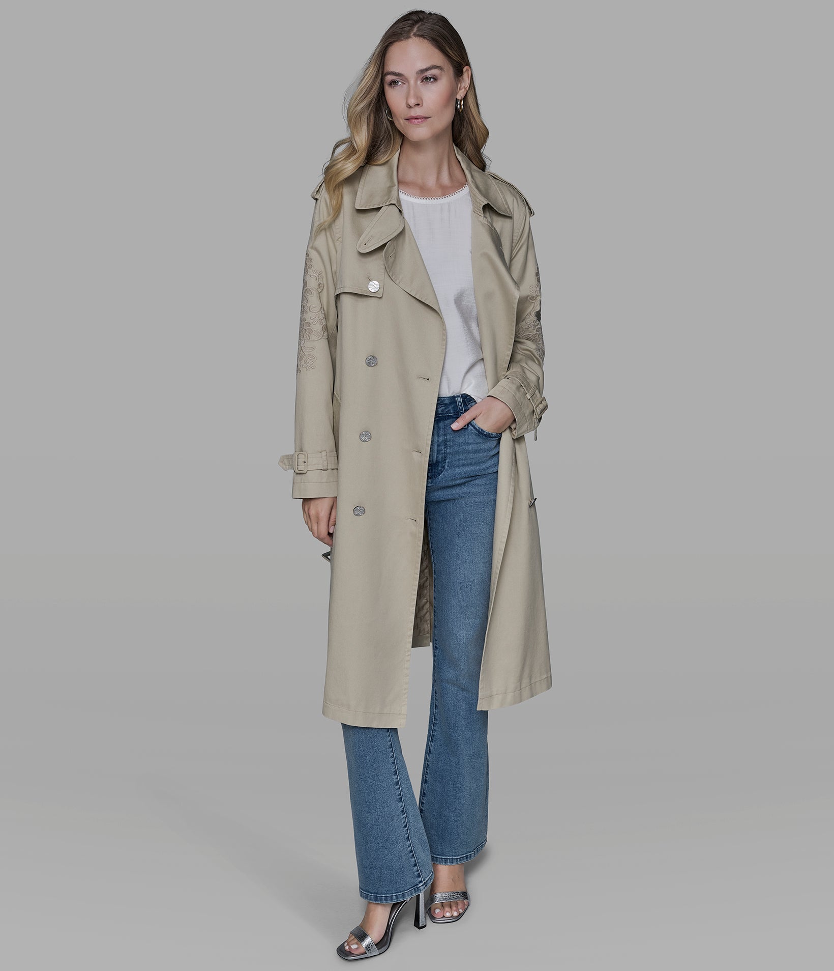 FLORAL APPLIQUE TRENCH COAT View 1 | Products FLORAL APPLIQUE TRENCH COAT View 1 | Products