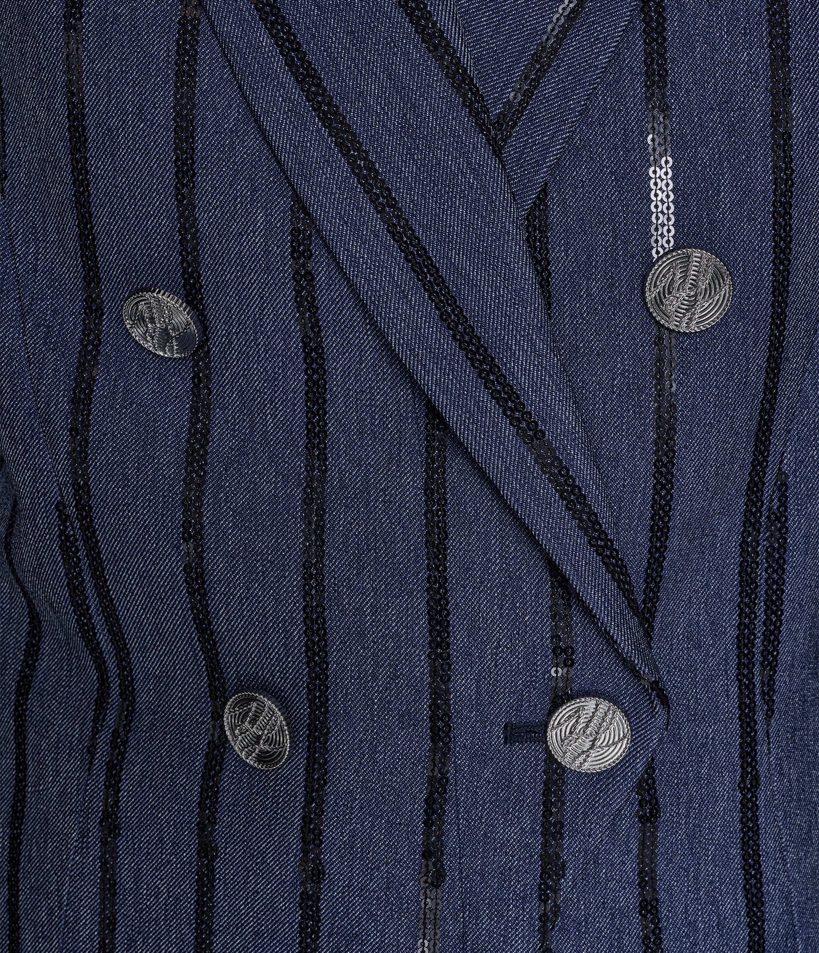 SEQUIN STRIPE DENIM BLAZER VIEW 8 SEQUIN STRIPE DENIM BLAZER VIEW 8