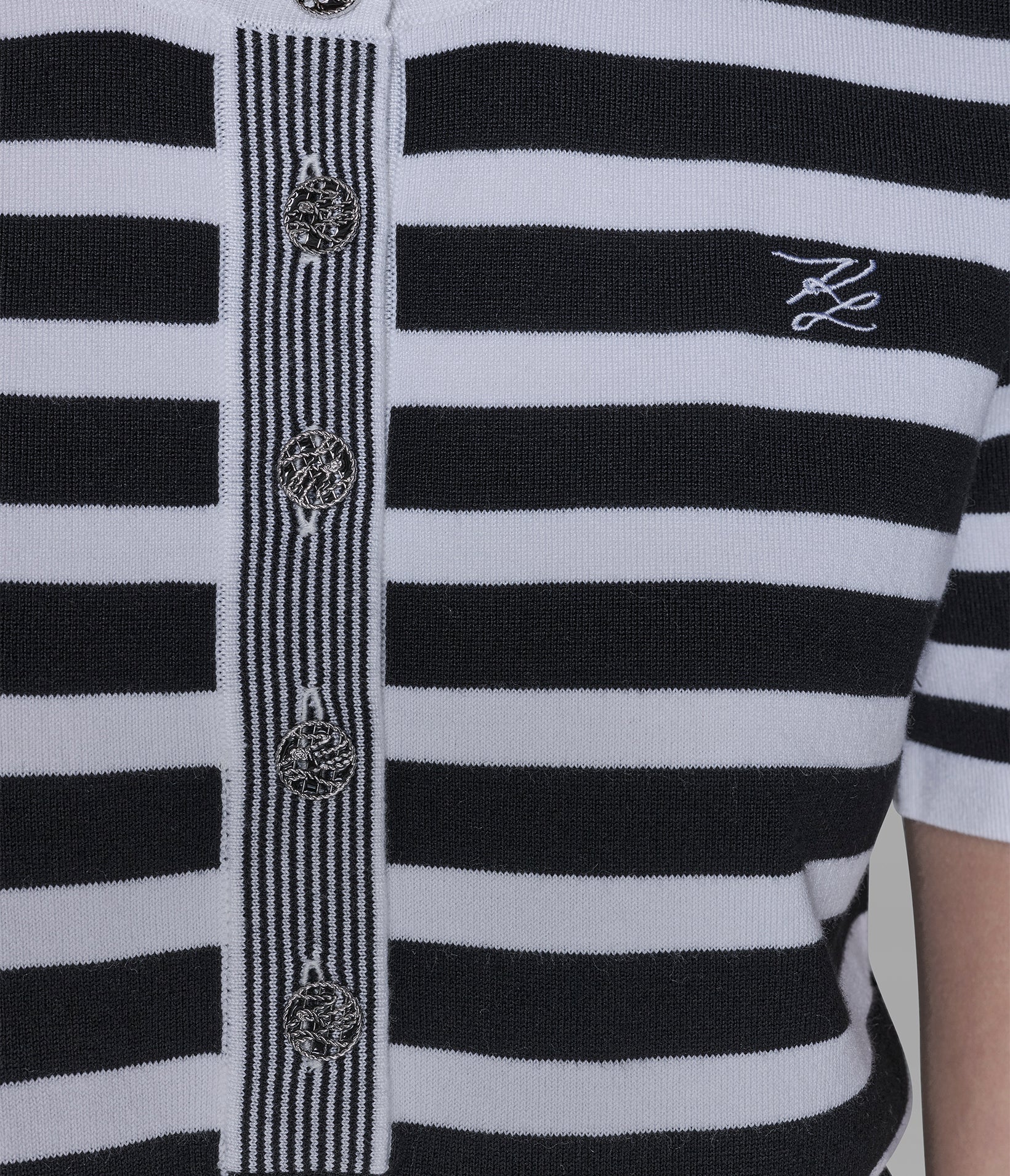 SHORT SLEEVE HENLEY STRIPED SWEATER VIEW 6 | Women's Tops & Sweaters SHORT SLEEVE HENLEY STRIPED SWEATER VIEW 6 | Women's Tops & Sweaters