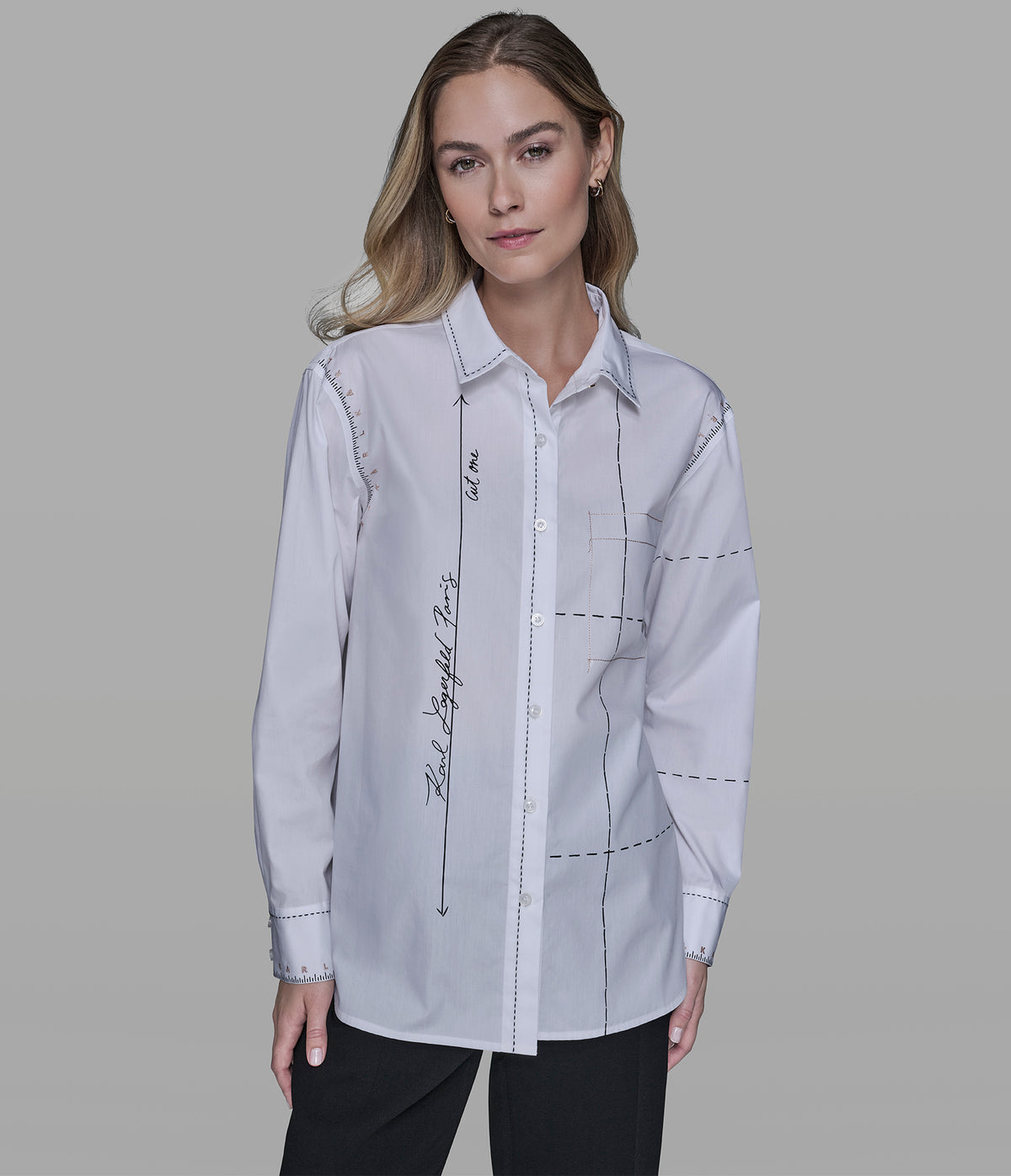 machine wash dress shirts Women's Cotton Poplin Stitch Shirt | White