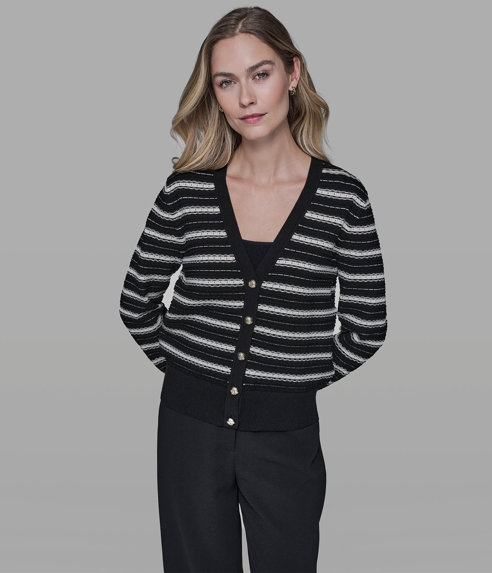 STRIPE KNIT CARDIGAN View 1 | Women's Tops & Sweaters STRIPE KNIT CARDIGAN View 1 | Women's Tops & Sweaters