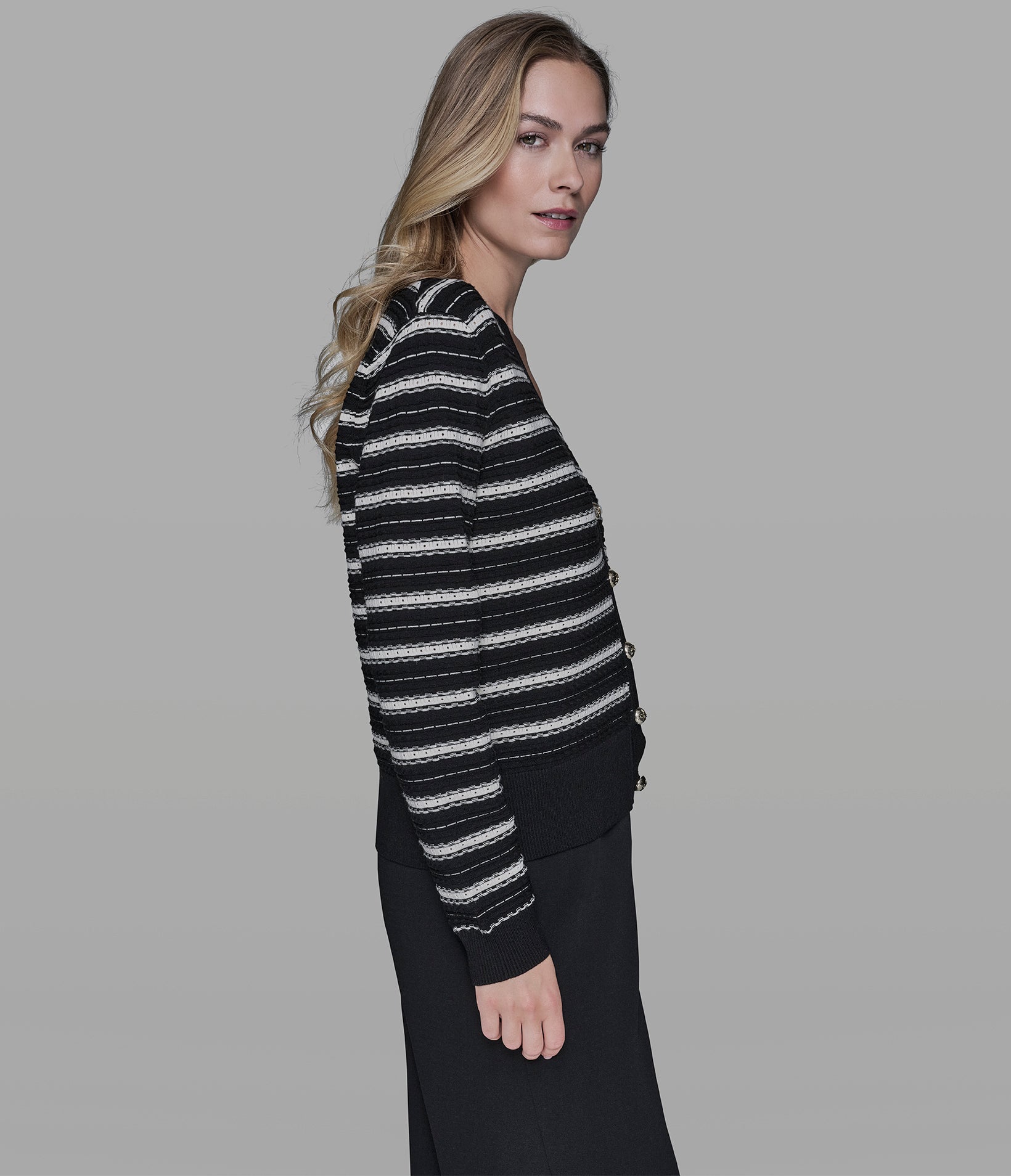 STRIPE KNIT CARDIGAN VIEW 3 STRIPE KNIT CARDIGAN VIEW 3