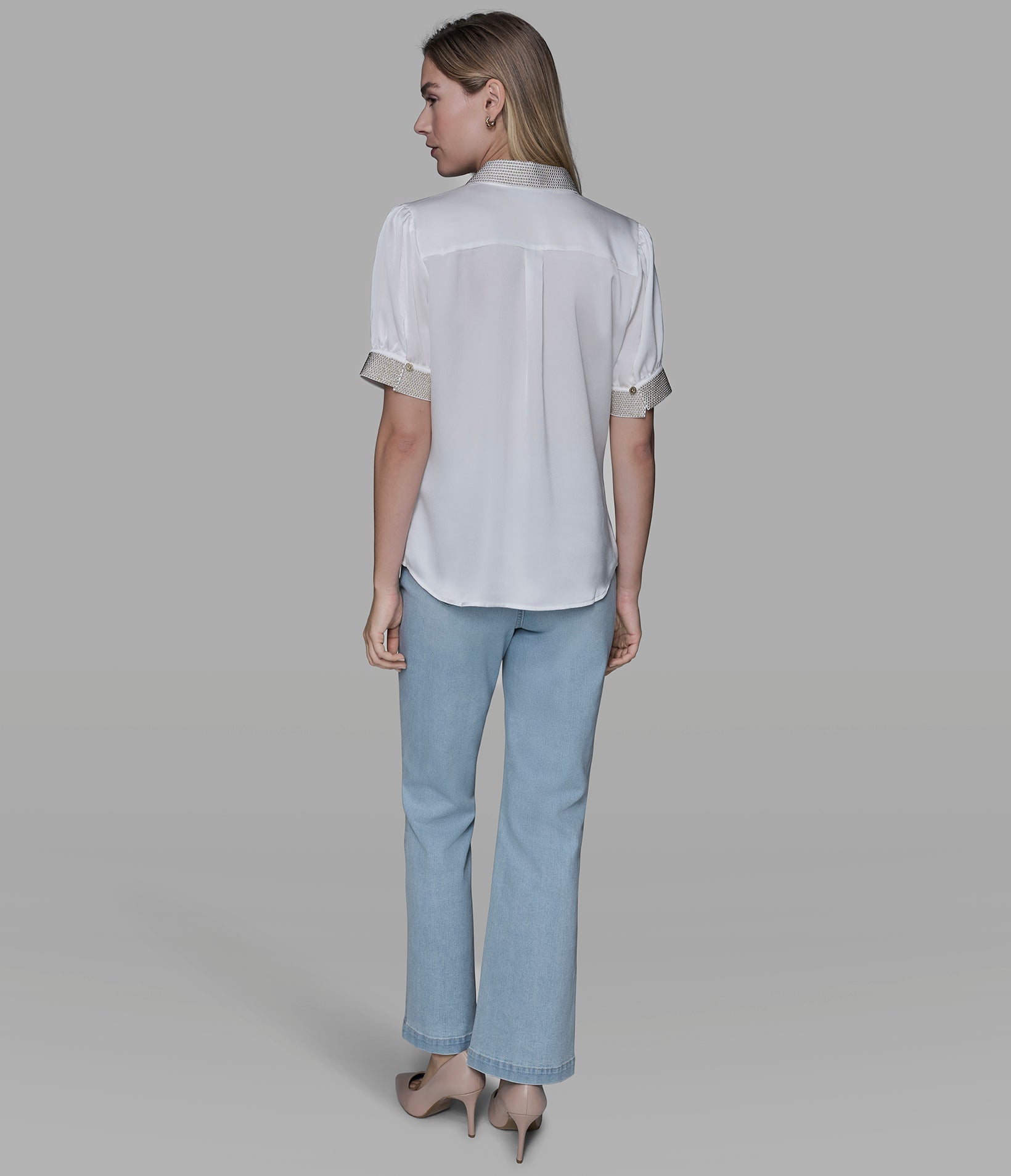 BEADED TRIM BUTTON FRONT BLOUSE VIEW 5 | Women's Spring Collection BEADED TRIM BUTTON FRONT BLOUSE VIEW 5 | Women's Spring Collection