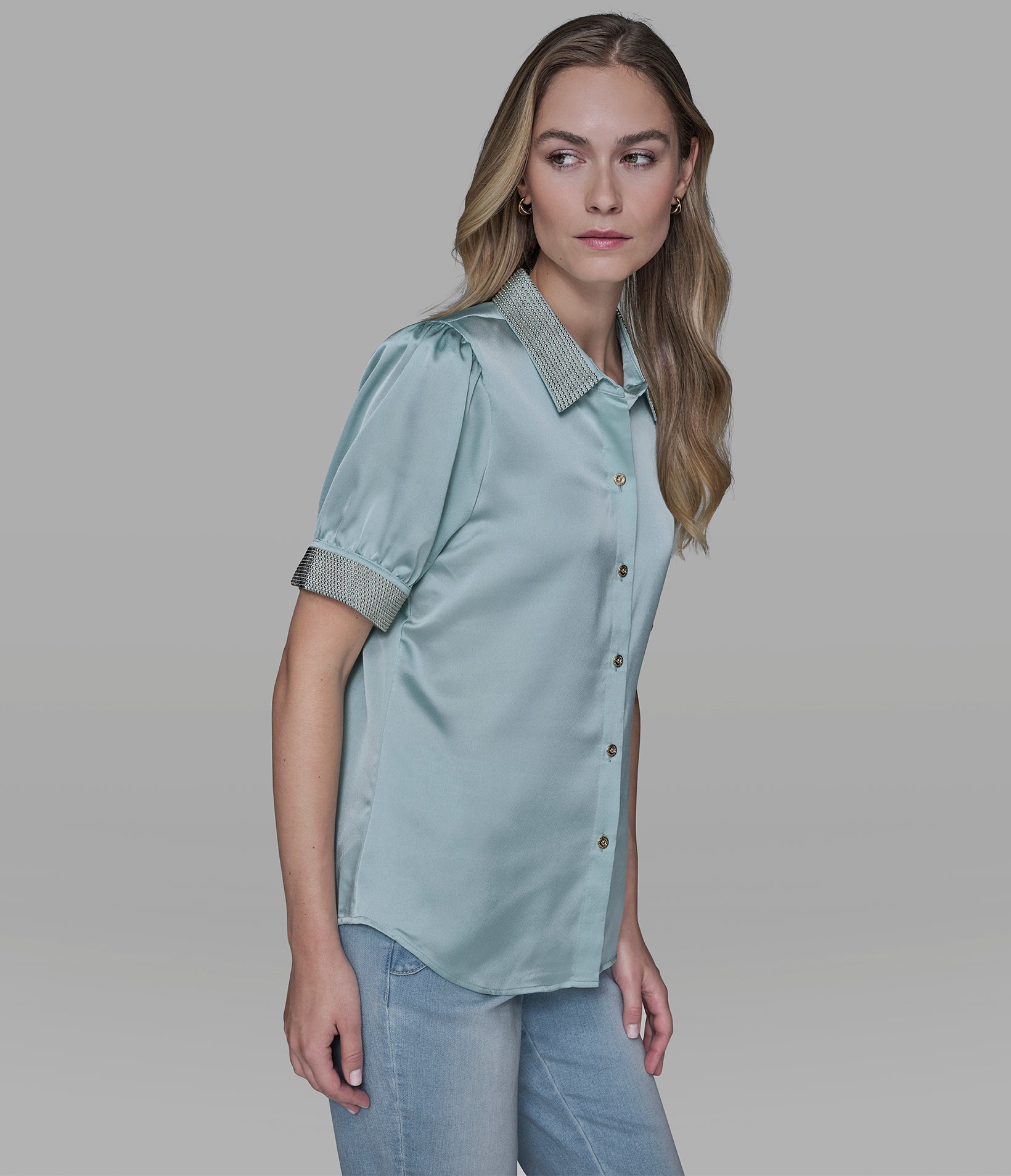 SATIN STUD SHIRT VIEW 7 SATIN STUD SHIRT VIEW 7