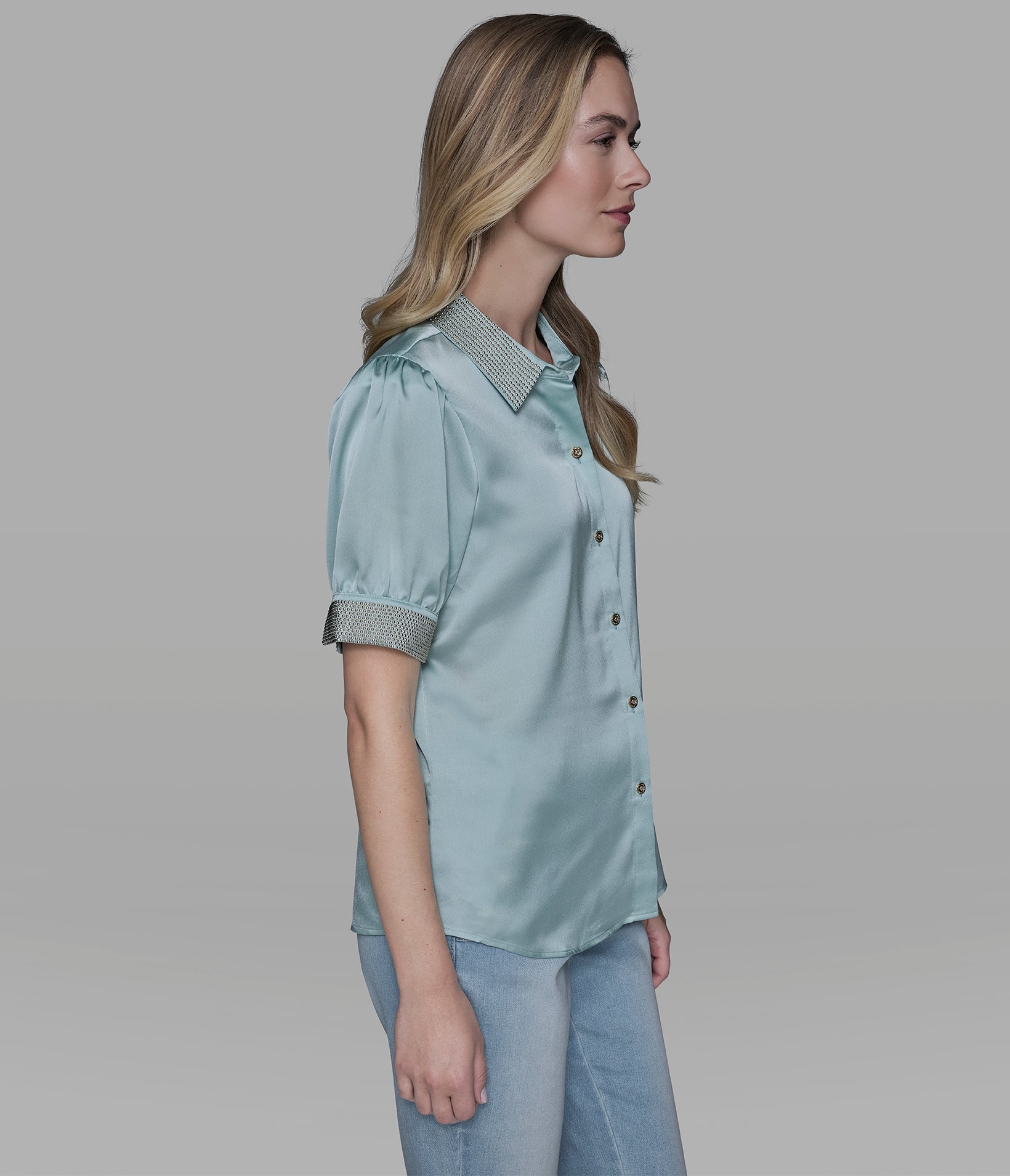 SATIN STUD SHIRT VIEW 3 SATIN STUD SHIRT VIEW 3
