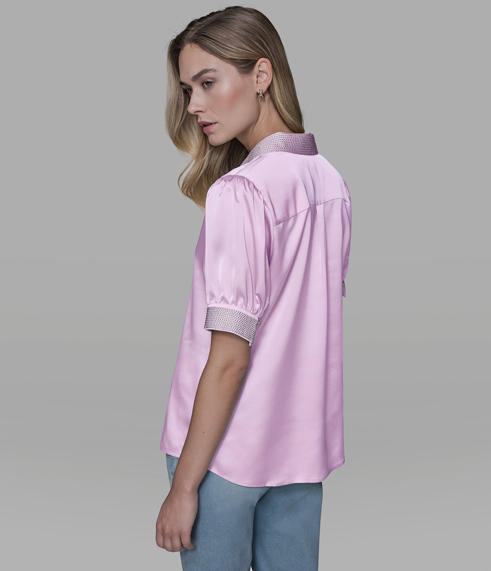 SATIN STUD SHIRT VIEW 2 SATIN STUD SHIRT VIEW 2