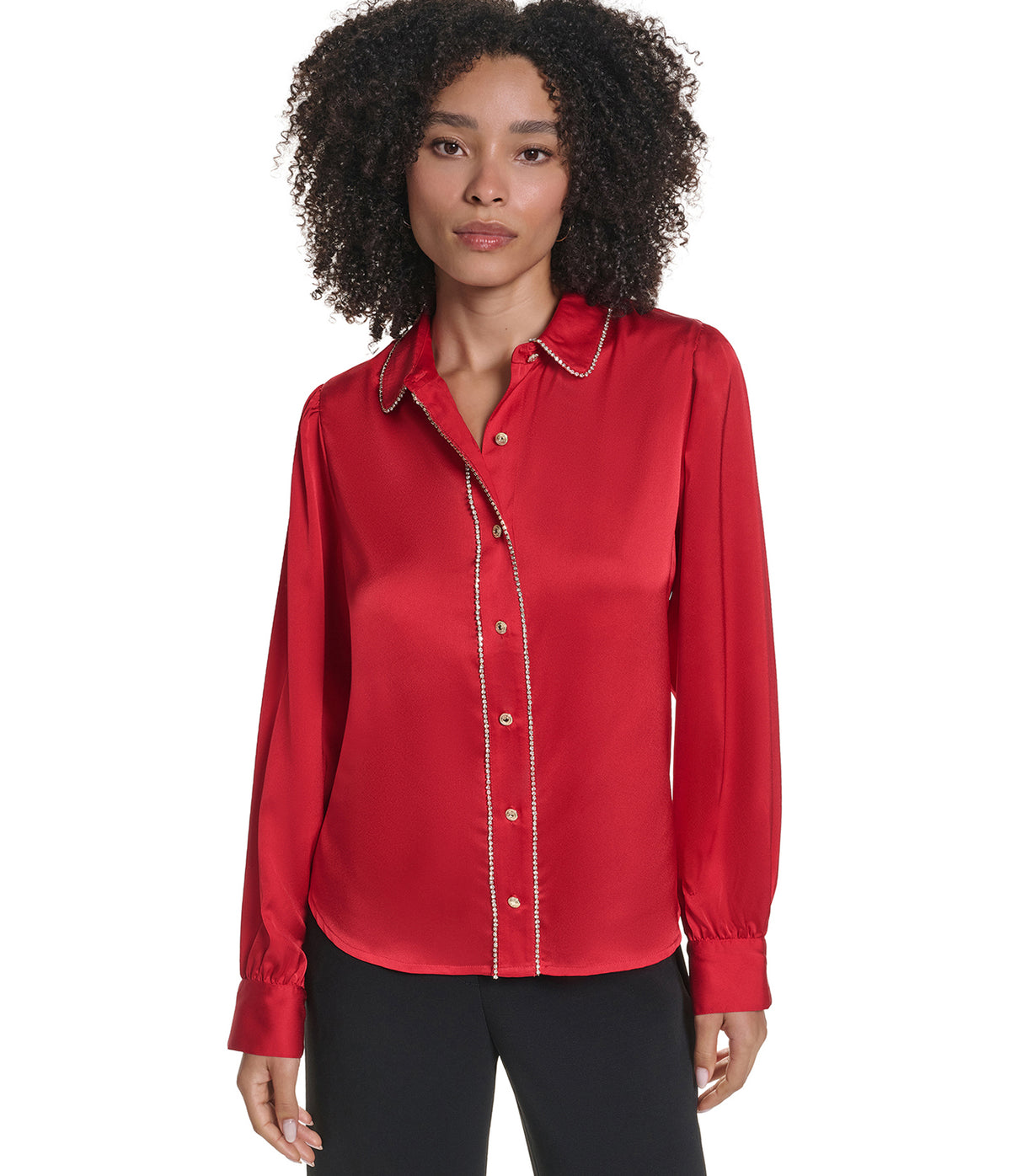 EMBELLISHED BUTTON DOWN VIEW 1 | New Women's Clothing EMBELLISHED BUTTON DOWN VIEW 1 | New Women's Clothing