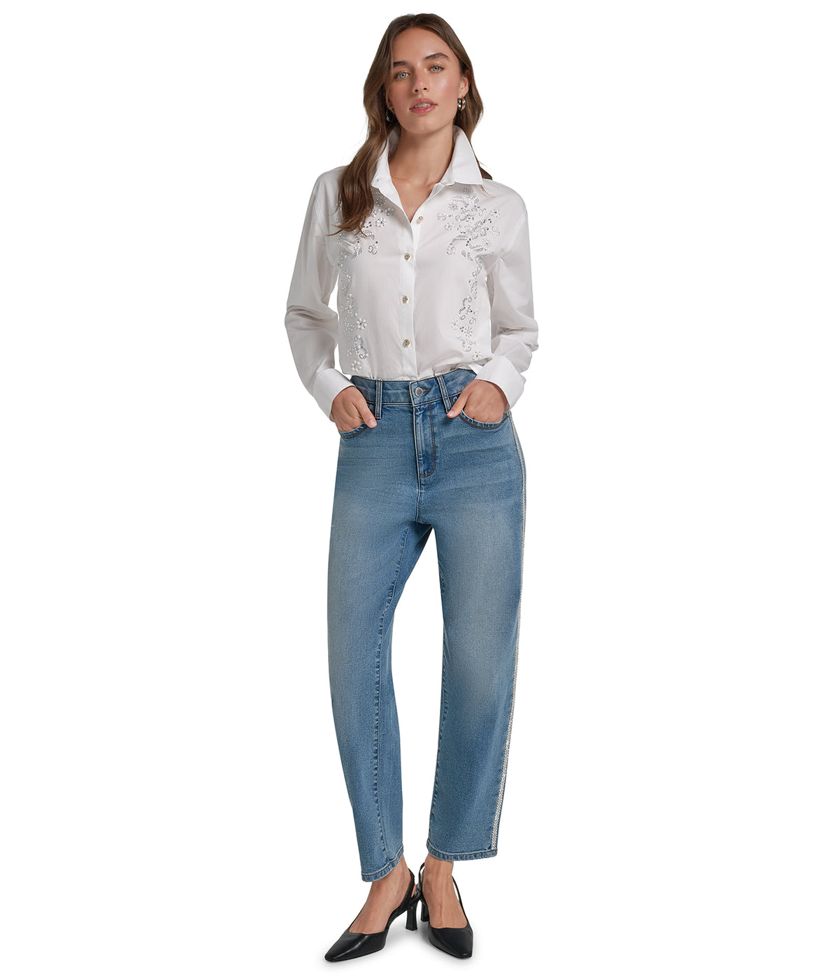 RHINESTONE TRIM DENIM VIEW 4 RHINESTONE TRIM DENIM VIEW 4