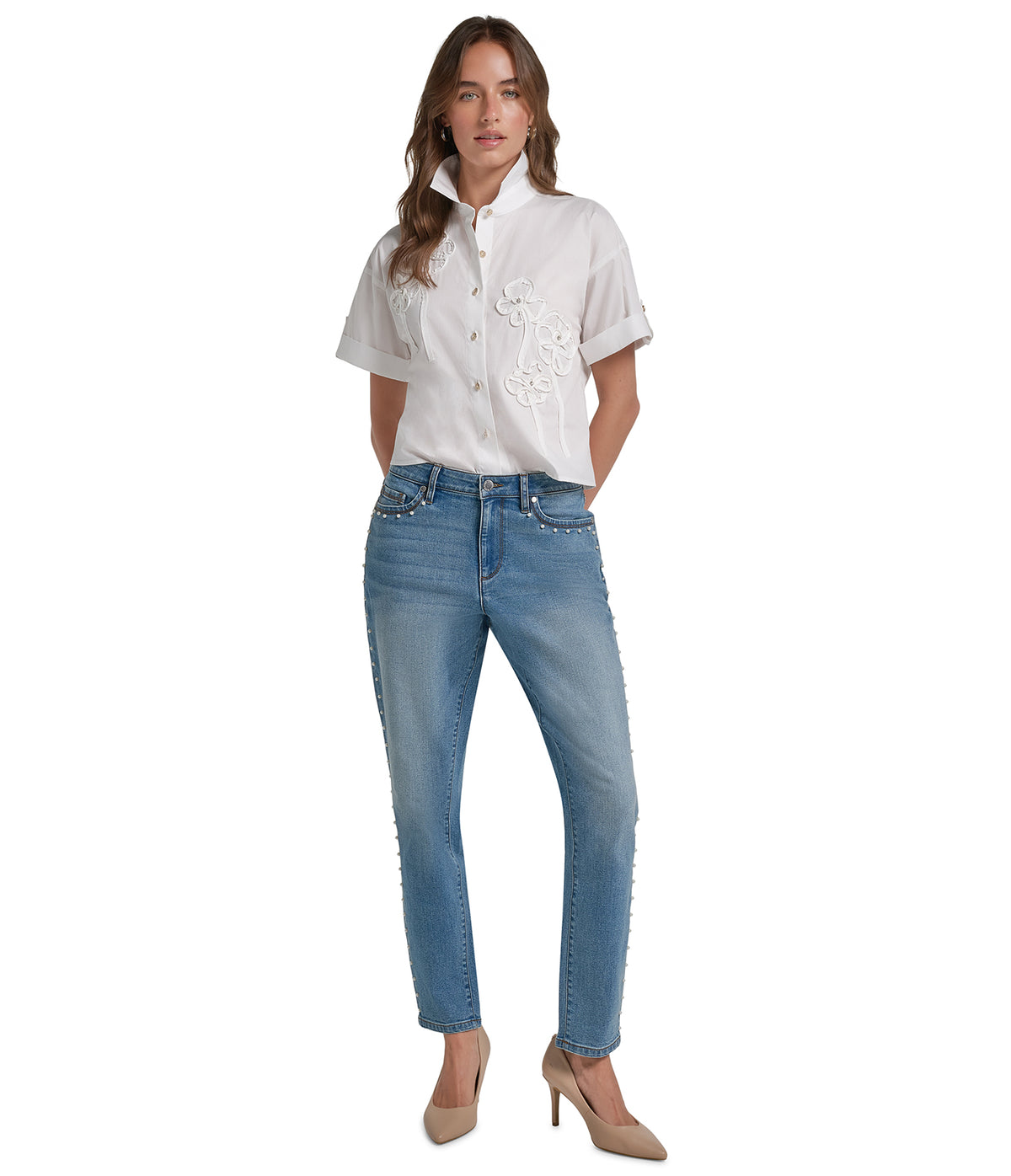 PEARL TRIM DENIM VIEW 4 PEARL TRIM DENIM VIEW 4