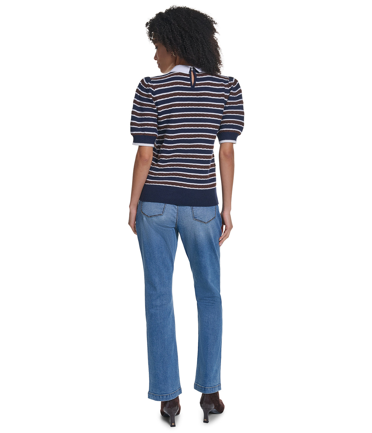 SHORT SLEEVE STRIPED SWEATER VIEW 6 SHORT SLEEVE STRIPED SWEATER VIEW 6