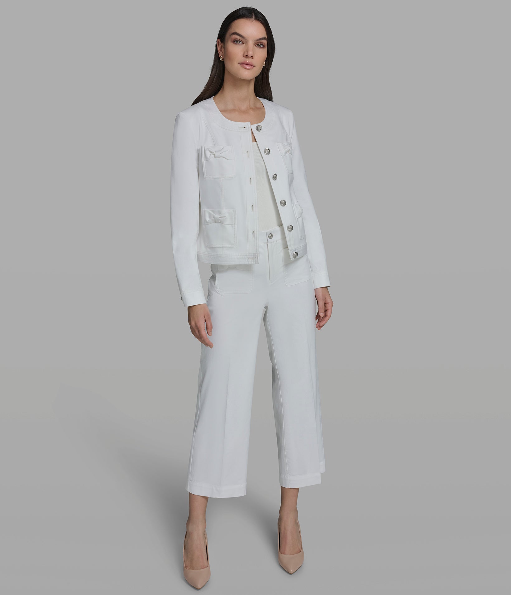 COLLARLESS JACKET WITH BOWS VIEW 4 | New Arrivals COLLARLESS JACKET WITH BOWS VIEW 4 | New Arrivals