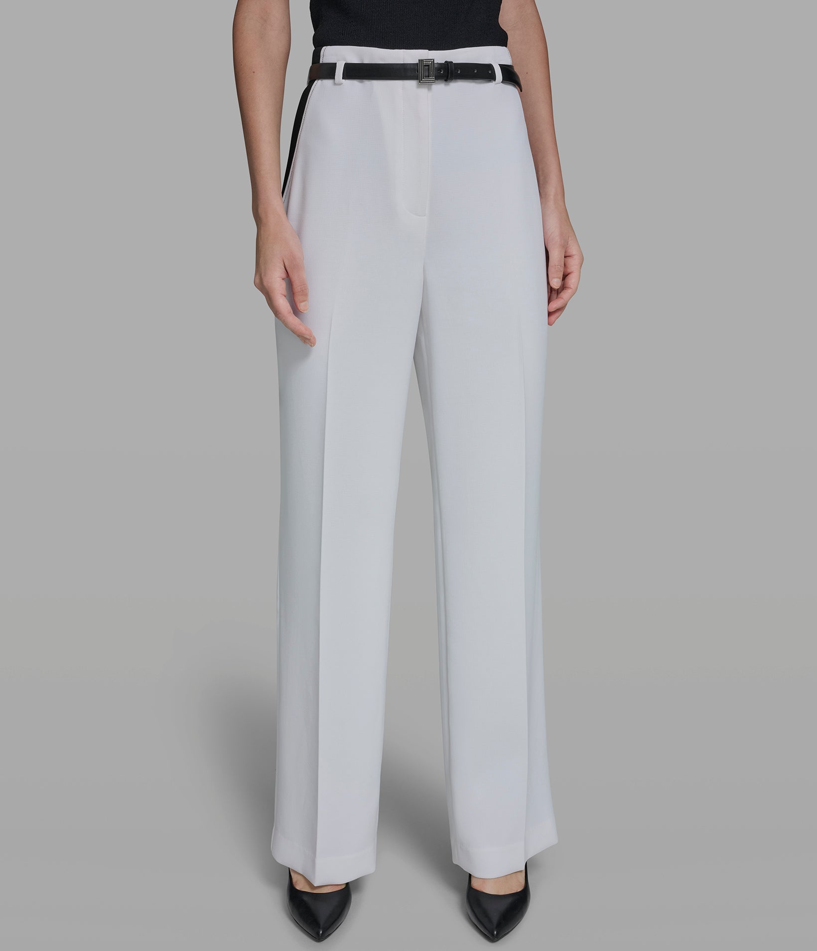 BELTED PANT WITH CONTRAST TRIM View 2 | Products BELTED PANT WITH CONTRAST TRIM View 2 | Products