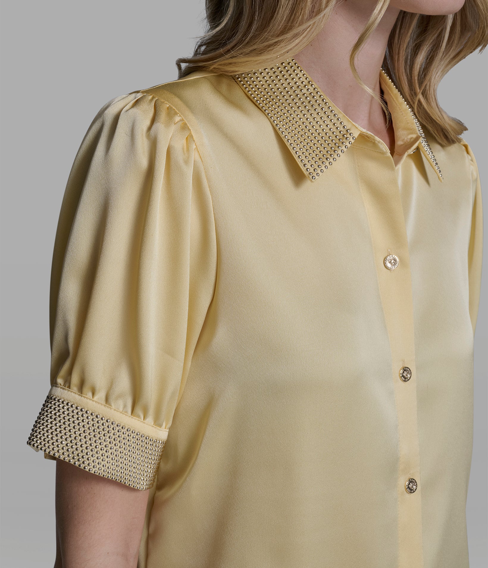 BEADED TRIM BUTTON FRONT BLOUSE VIEW 6 BEADED TRIM BUTTON FRONT BLOUSE VIEW 6