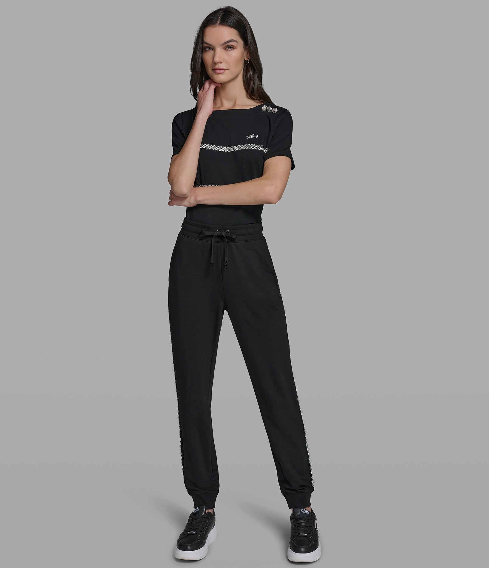 SPORT JOGGER WITH PEARL TRIM VIEW 4 | Women's Clothing SPORT JOGGER WITH PEARL TRIM VIEW 4 | Women's Clothing