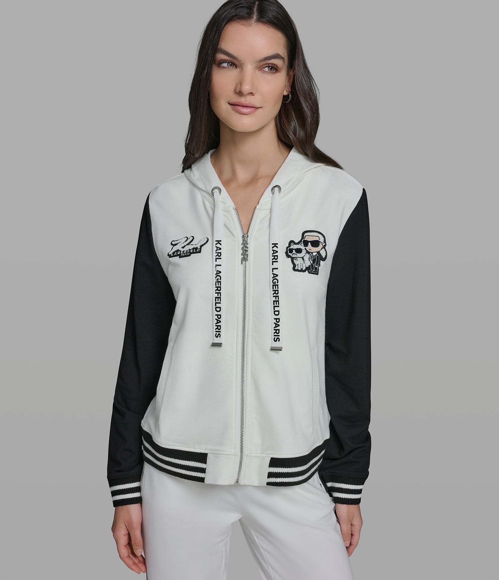 DUO PATCH ZIP UP HOODIE View 1 | Women's Tops & Sweaters DUO PATCH ZIP UP HOODIE View 1 | Women's Tops & Sweaters