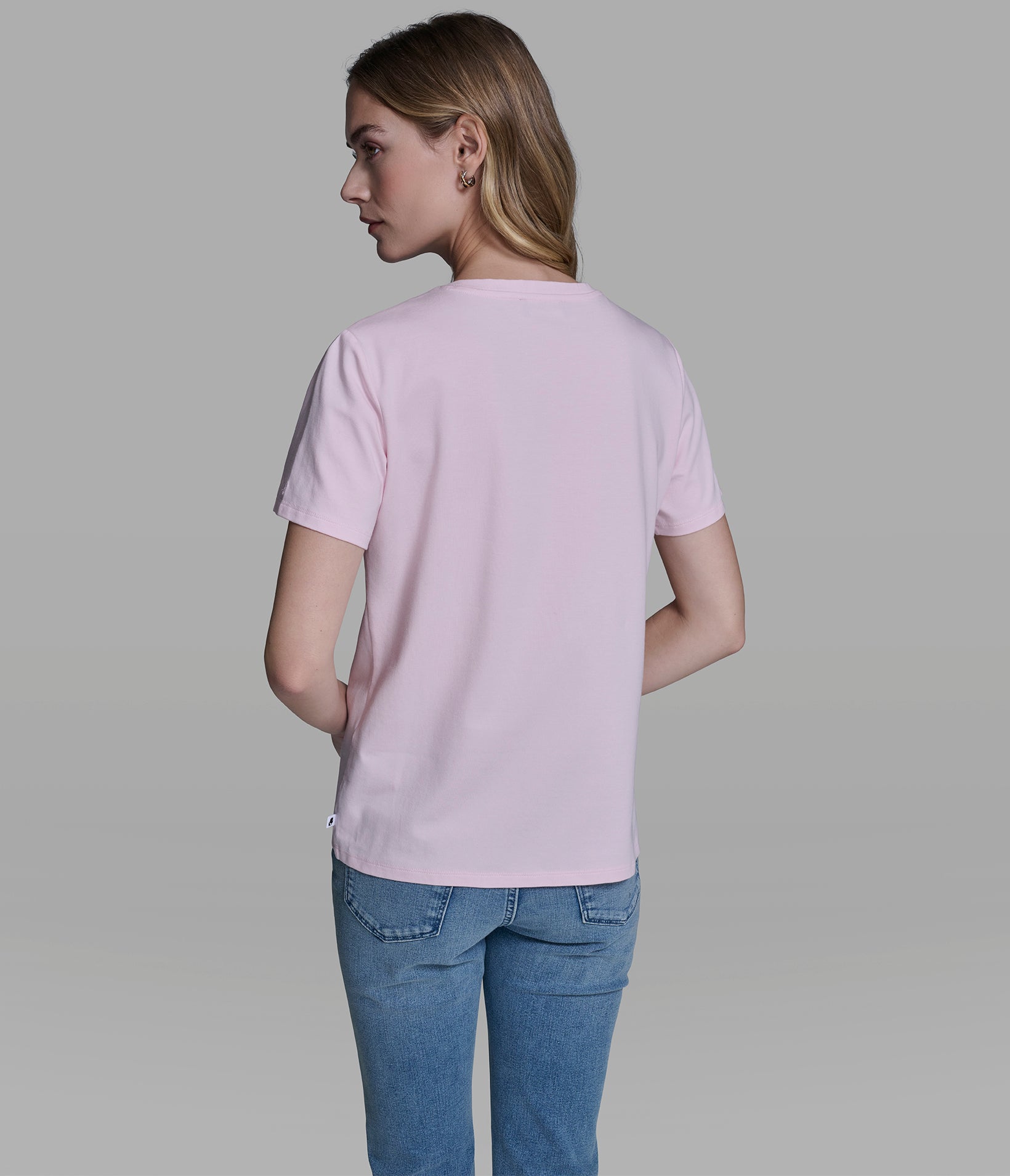 Cotton And Modal 3d Rosette Tee | Sweaters & Tops | Karl Lagerfeld