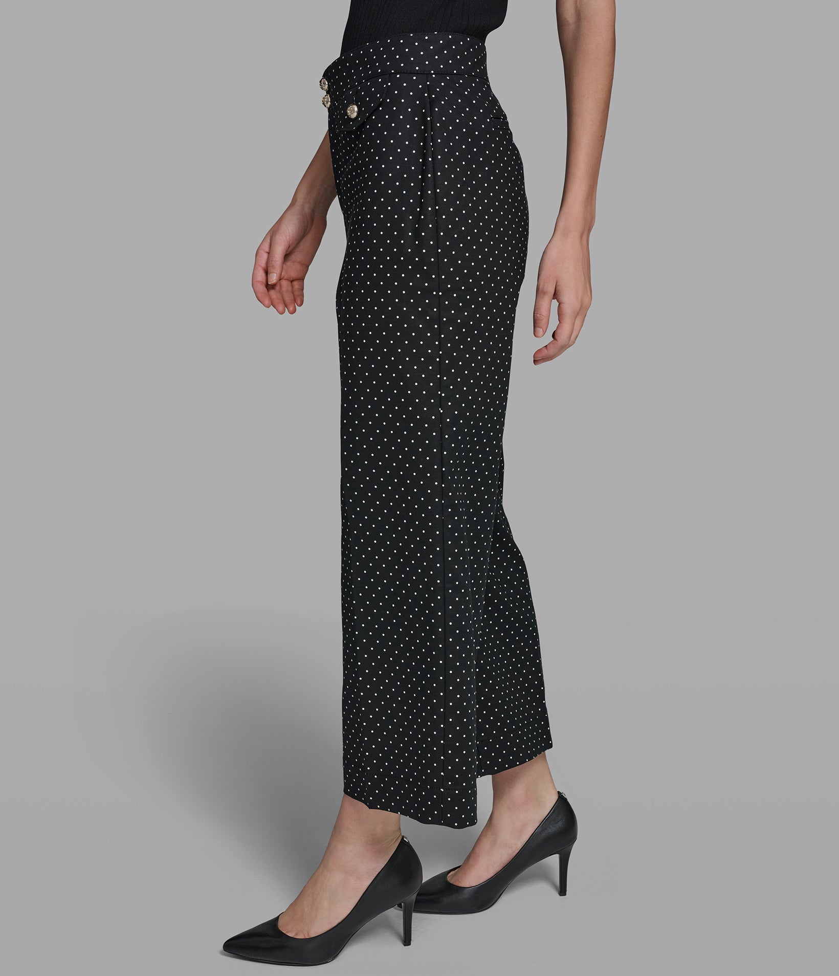 COTTON TWILL POLKA DOT WIDE LEG PANT VIEW 3 | New Arrivals COTTON TWILL POLKA DOT WIDE LEG PANT VIEW 3 | New Arrivals