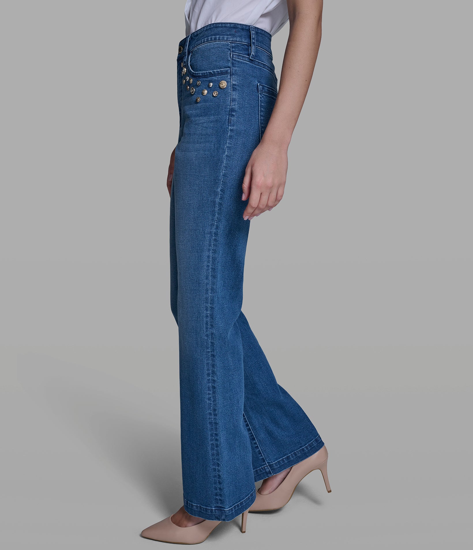 STUDDED POCKET STRAIGHT LEG JEAN VIEW 4 STUDDED POCKET STRAIGHT LEG JEAN VIEW 4