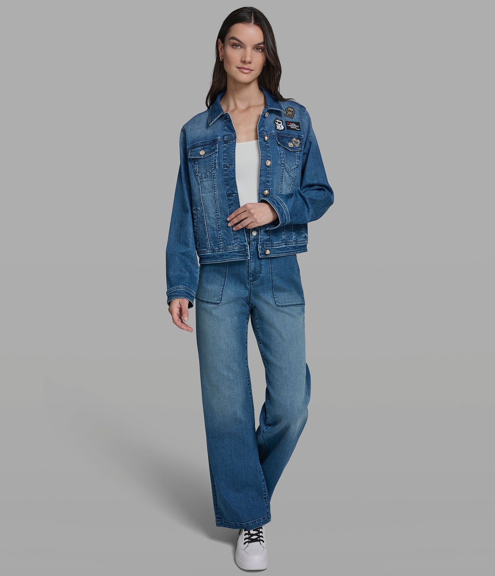 DENIM JACKET WITH PATCHES VIEW 5 | New Arrivals DENIM JACKET WITH PATCHES VIEW 5 | New Arrivals