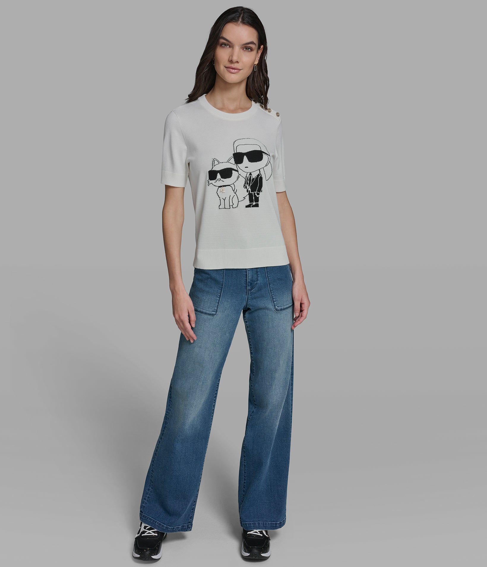 SHORT SLEEVE DUO SWEATER VIEW 5 | Women's Tops & Sweaters SHORT SLEEVE DUO SWEATER VIEW 5 | Women's Tops & Sweaters