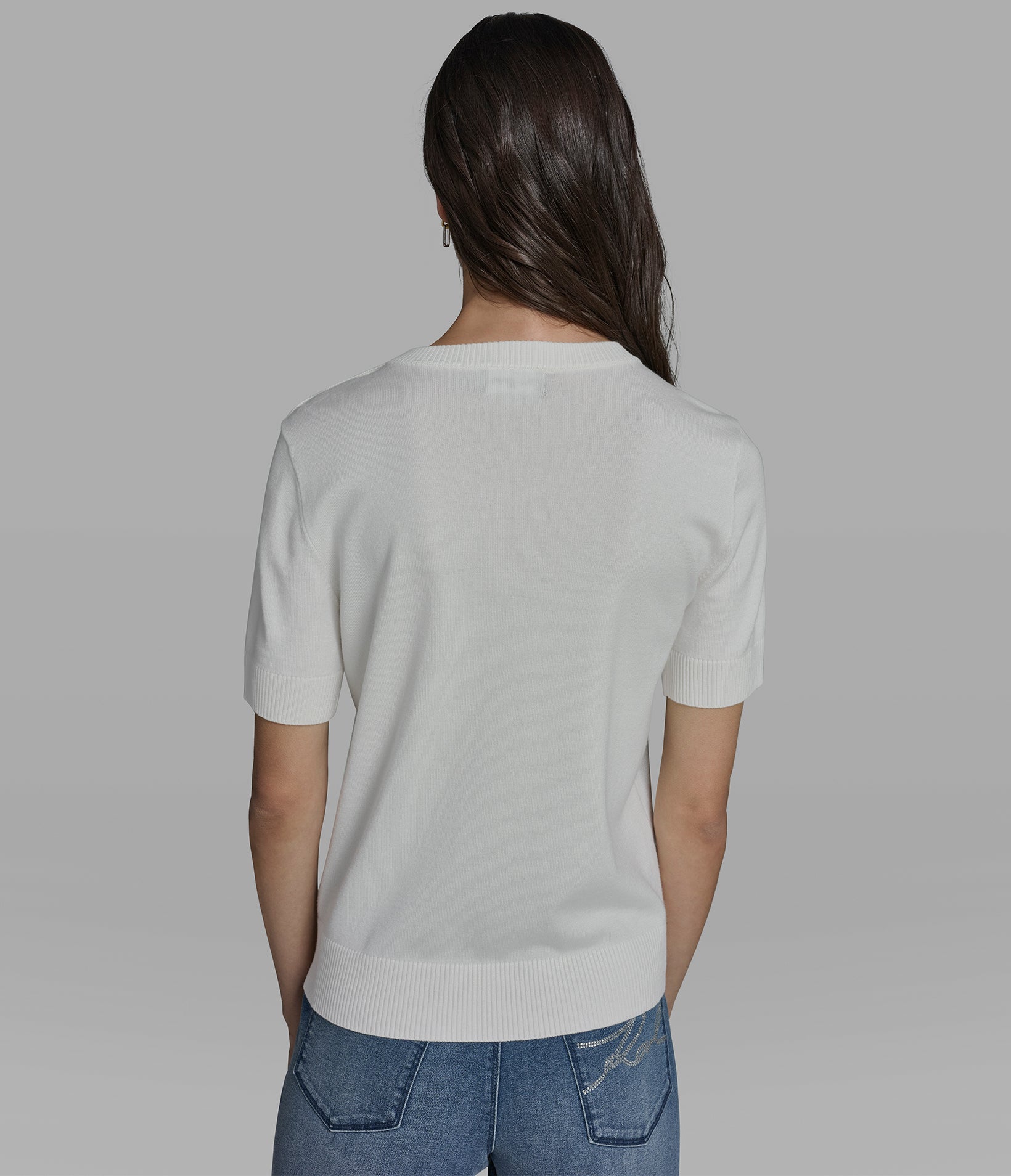 SHORT SLEEVE DUO SWEATER View 2 | Women's Clothing SHORT SLEEVE DUO SWEATER View 2 | Women's Clothing