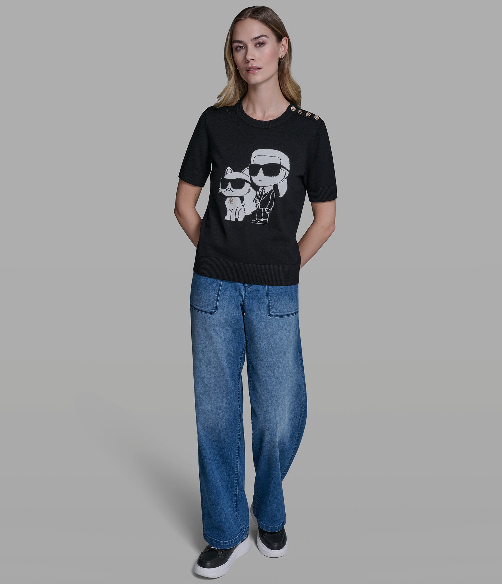 SHORT SLEEVE DUO SWEATER VIEW 4 | Women's Tops & Sweaters SHORT SLEEVE DUO SWEATER VIEW 4 | Women's Tops & Sweaters