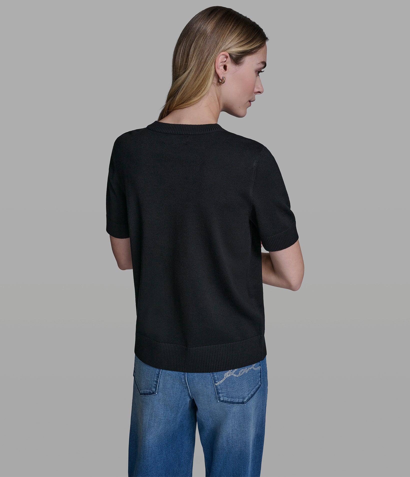 SHORT SLEEVE DUO SWEATER View 2 | Women's Clothing SHORT SLEEVE DUO SWEATER View 2 | Women's Clothing