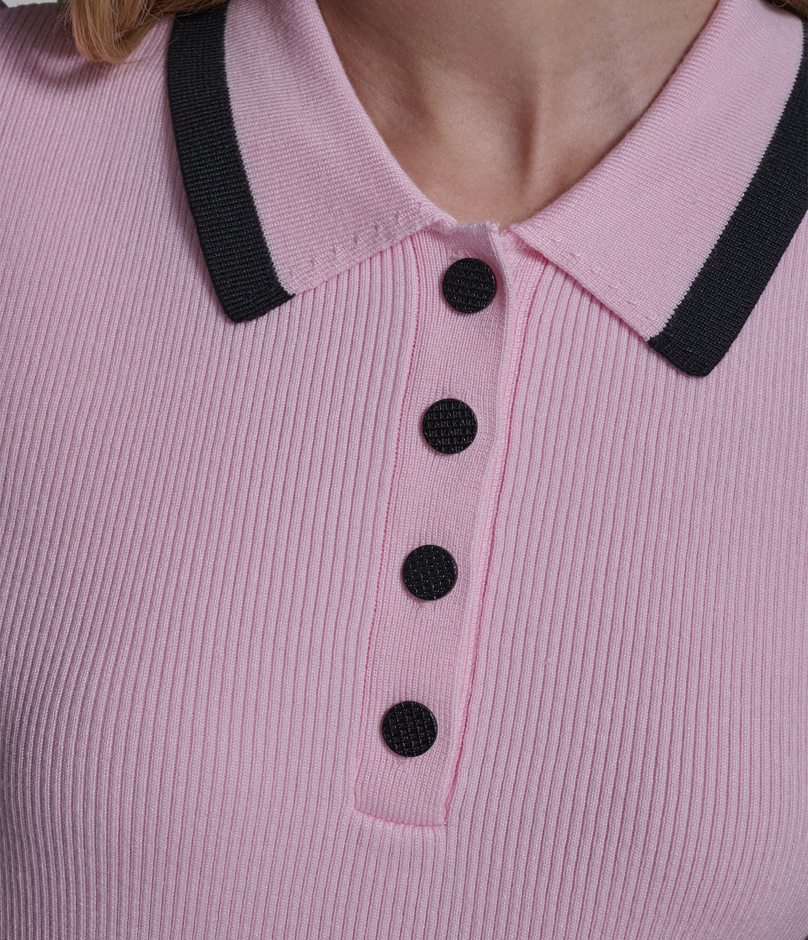 SHORT SLEEVE LOGO TRIM POLO SWEATER VIEW 3 | Women's Tops & Sweaters SHORT SLEEVE LOGO TRIM POLO SWEATER VIEW 3 | Women's Tops & Sweaters