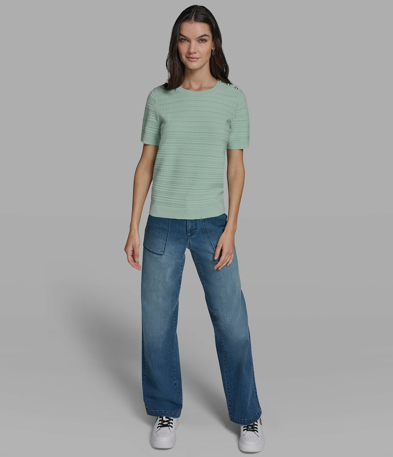 SHORT SLEEVE KNIT SWEATER VIEW 4 | New Arrivals SHORT SLEEVE KNIT SWEATER VIEW 4 | New Arrivals