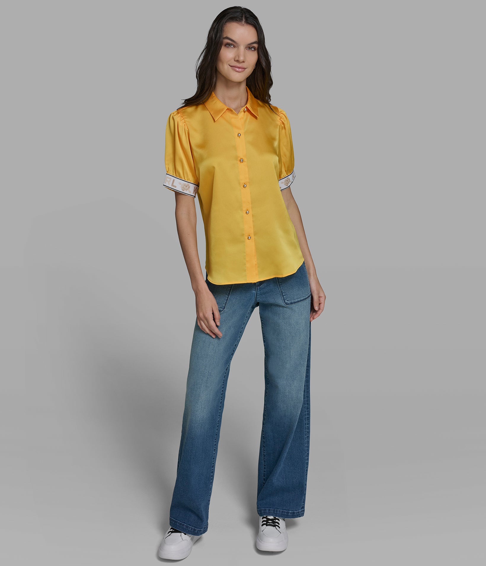 KARL CUFF LOGO BLOUSE VIEW 4 | Women's Tops & Sweaters KARL CUFF LOGO BLOUSE VIEW 4 | Women's Tops & Sweaters