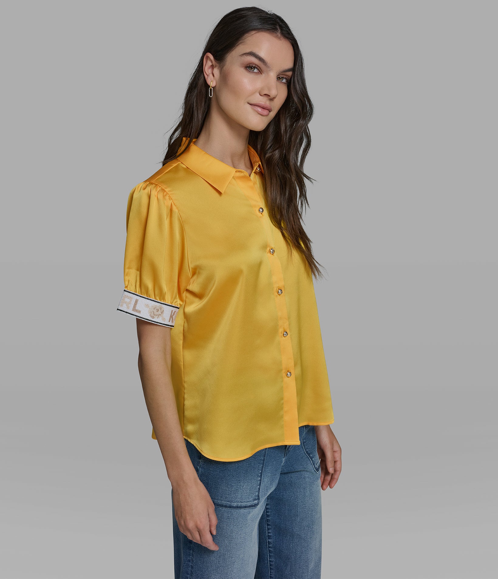 KARL CUFF LOGO BLOUSE VIEW 3 | Women's Tops & Sweaters KARL CUFF LOGO BLOUSE VIEW 3 | Women's Tops & Sweaters