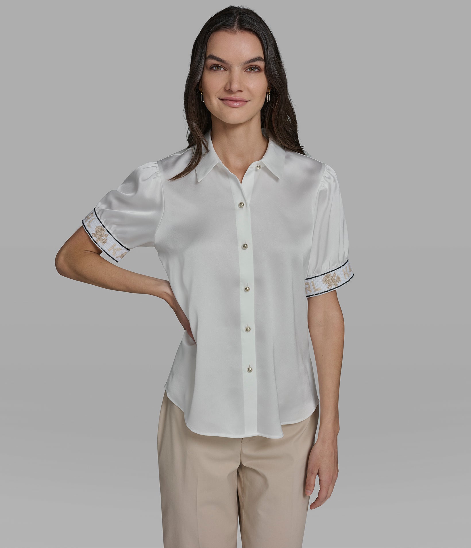 KARL CUFF LOGO BLOUSE VIEW 5 | Women's Tops & Sweaters KARL CUFF LOGO BLOUSE VIEW 5 | Women's Tops & Sweaters