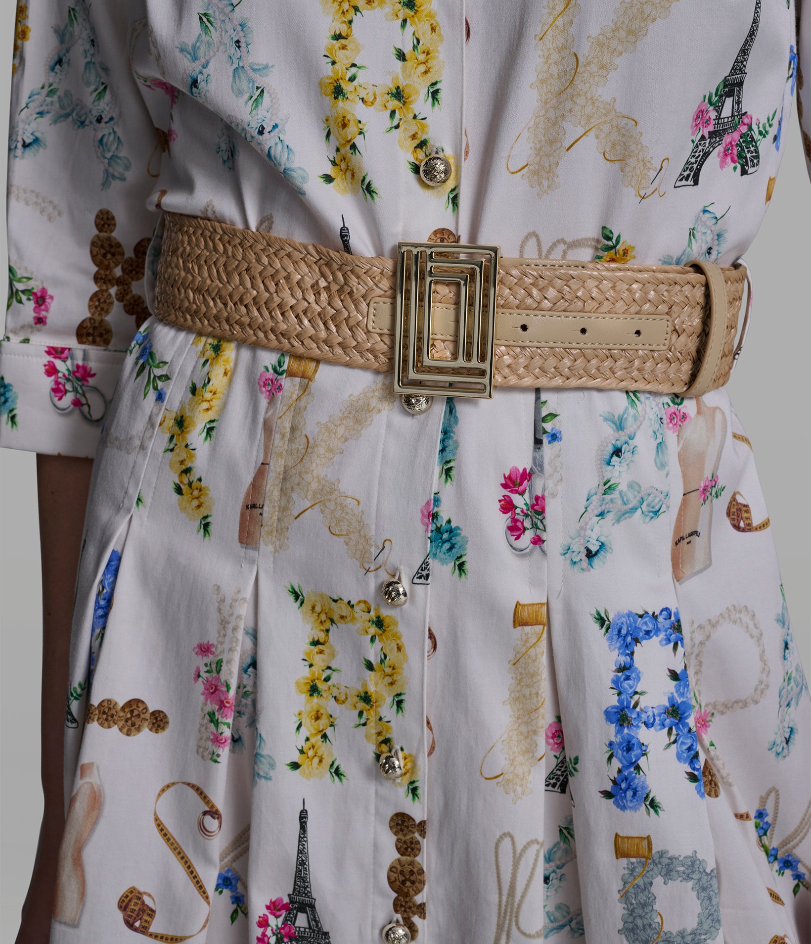 PRINTED MIDI SHIRT DRESS WITH BELT VIEW 5 PRINTED MIDI SHIRT DRESS WITH BELT VIEW 5