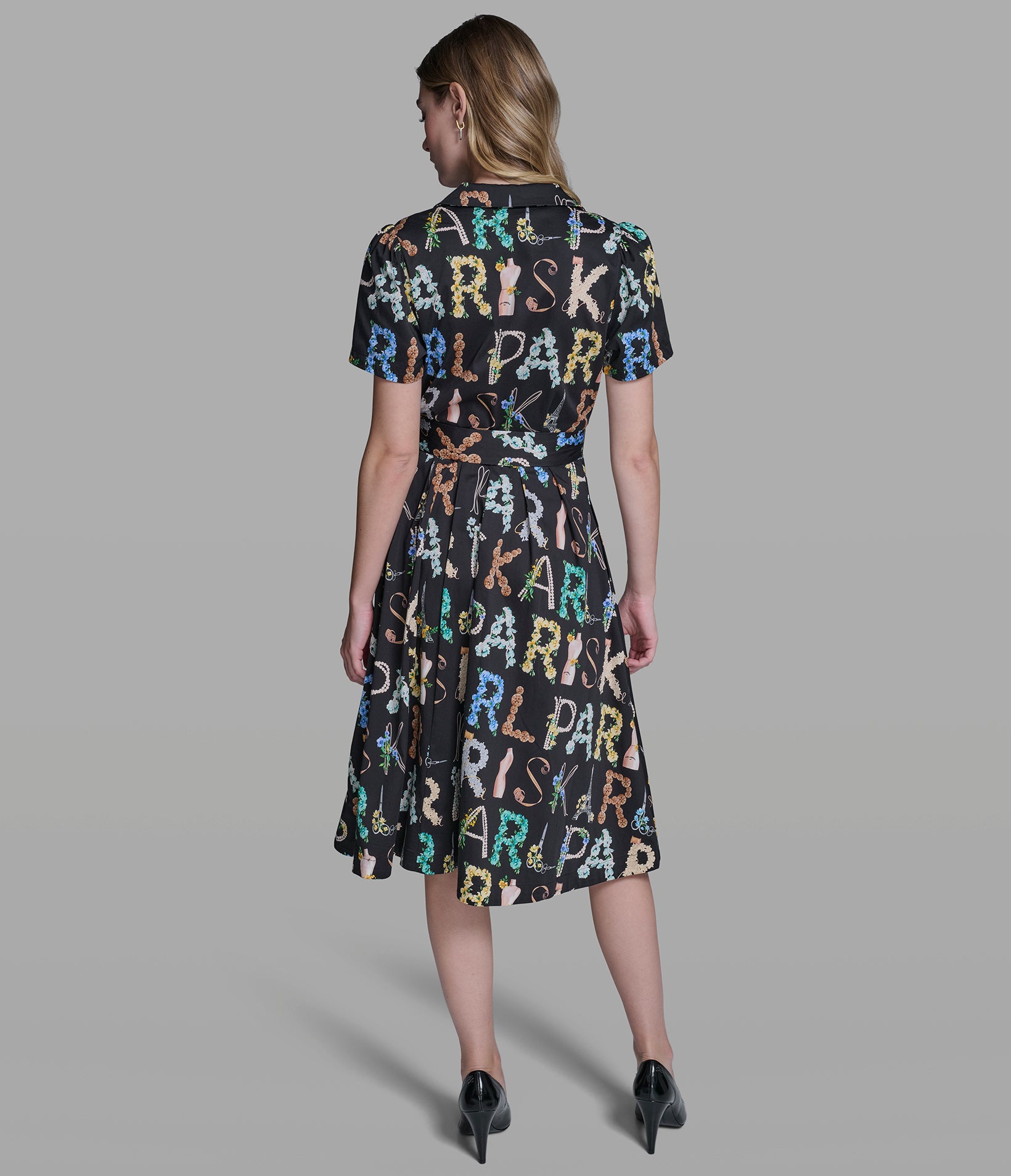 SHORT SLEEVE MIDI WRAP DRESS View 2 | Women's Clothing SHORT SLEEVE MIDI WRAP DRESS View 2 | Women's Clothing