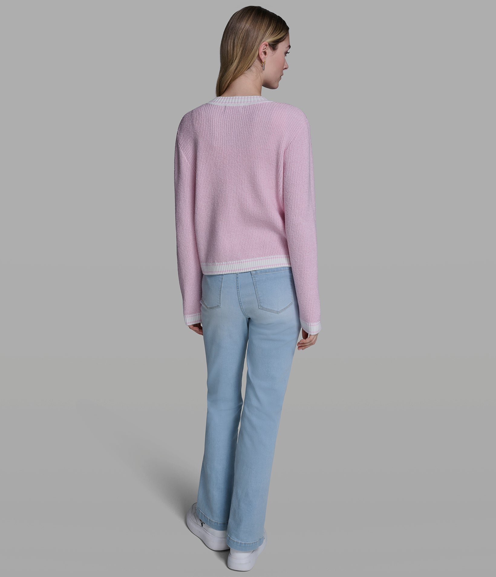 TEXTURED CONTRAST TRIM CARDIGAN VIEW 5 | New Arrivals TEXTURED CONTRAST TRIM CARDIGAN VIEW 5 | New Arrivals