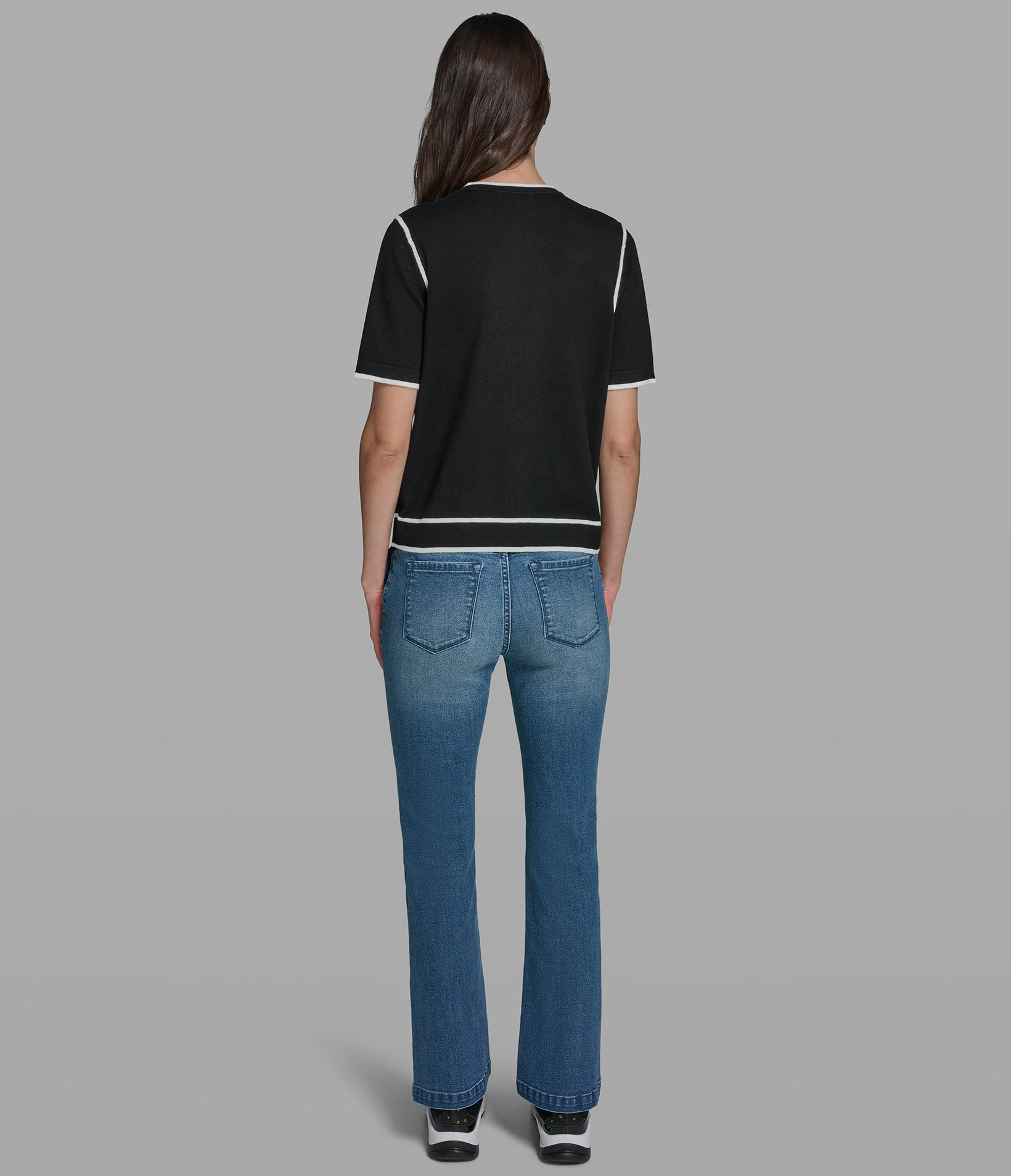 SHORT SLEEVE CARDIGAN WITH CONTRAST TRIM VIEW 6 | New Arrivals SHORT SLEEVE CARDIGAN WITH CONTRAST TRIM VIEW 6 | New Arrivals