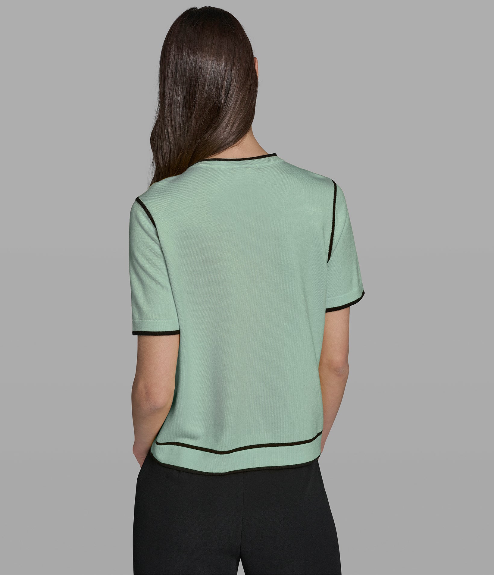 SHORT SLEEVE CARDIGAN WITH CONTRAST TRIM View 2 | Women's Tops & Sweaters SHORT SLEEVE CARDIGAN WITH CONTRAST TRIM View 2 | Women's Tops & Sweaters