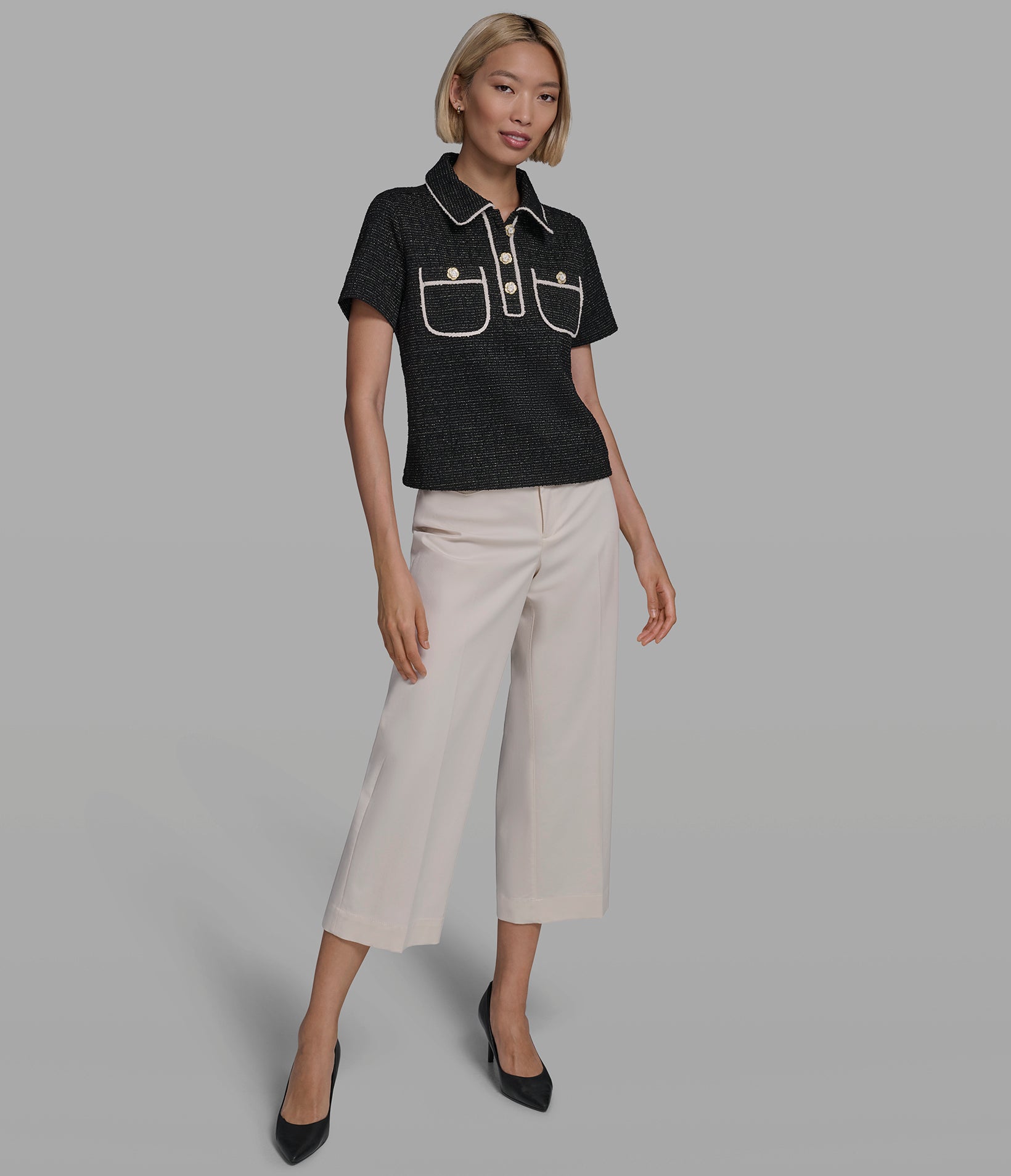 KNIT TWEED POLO VIEW 4 | Women's Tops & Sweaters KNIT TWEED POLO VIEW 4 | Women's Tops & Sweaters