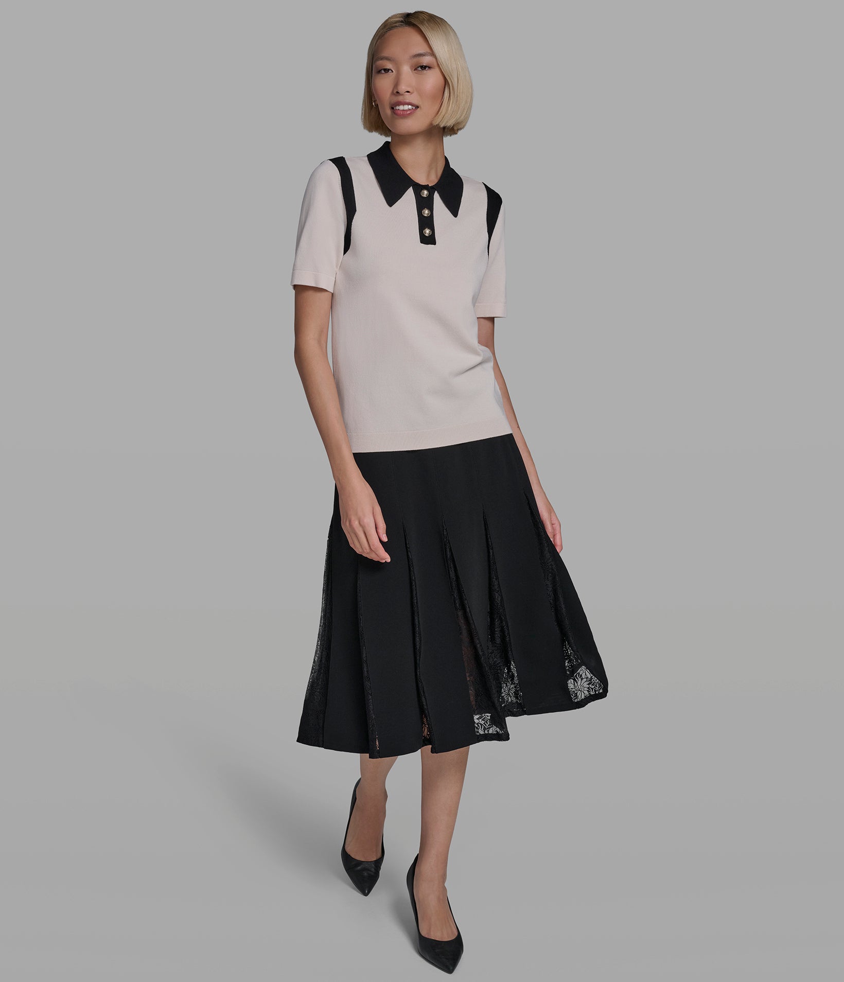 COLORBLOCKED POLO SWEATER View 1 | Women's Tops & Sweaters COLORBLOCKED POLO SWEATER View 1 | Women's Tops & Sweaters