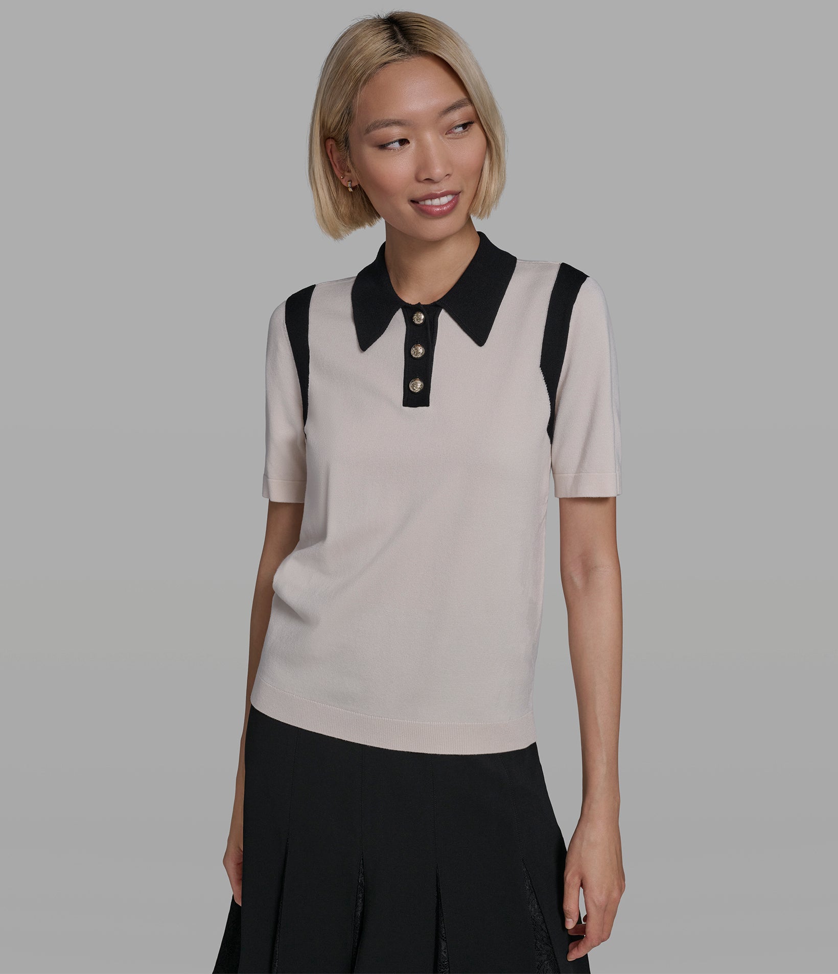 COLORBLOCKED POLO SWEATER VIEW 4 COLORBLOCKED POLO SWEATER VIEW 4