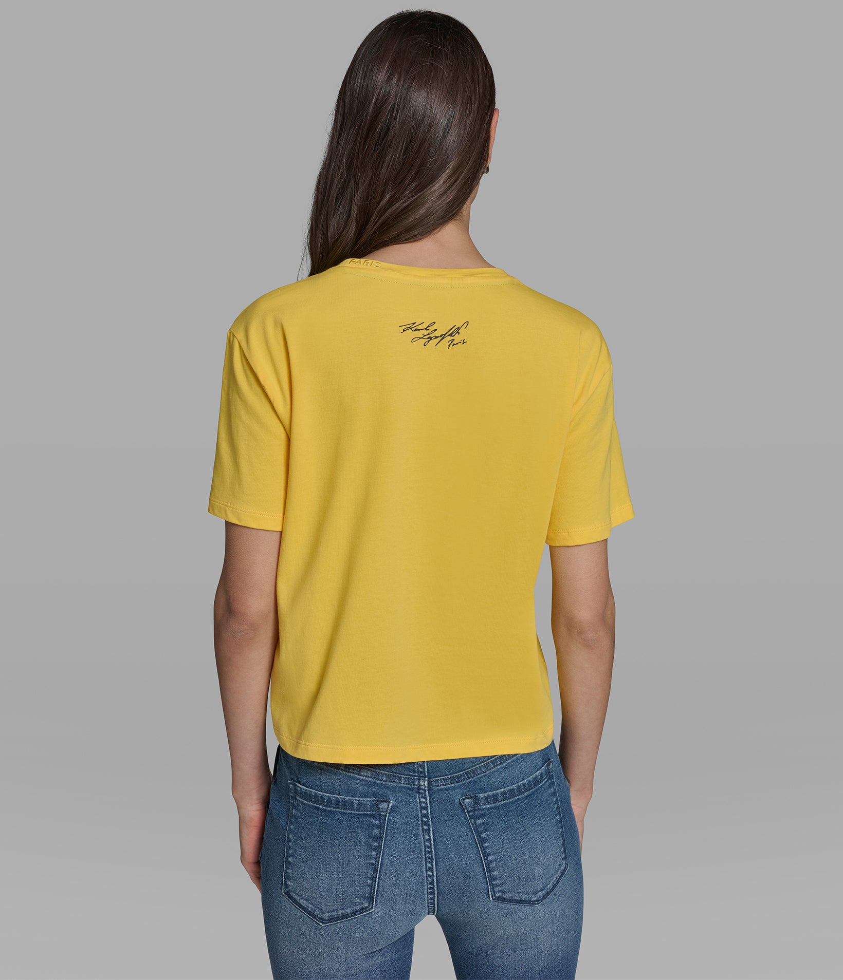 Cropped Cotton Jersey Karl Floral Tee | Tees & Tanks | Karl