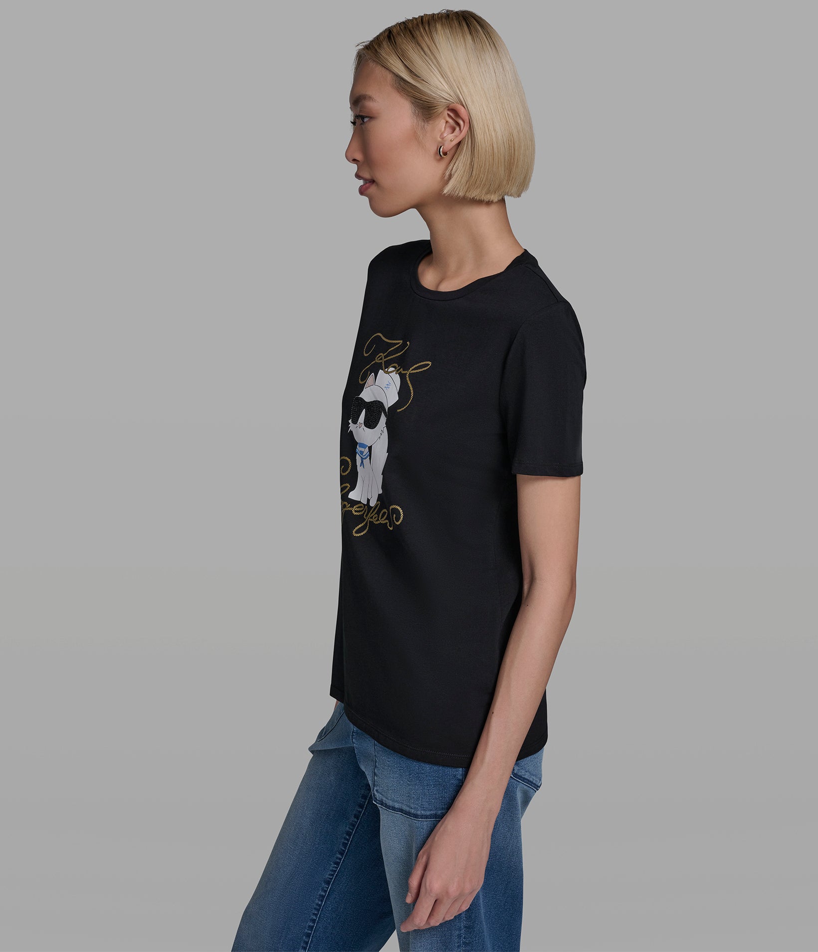 Cotton Jersey Choupette Sailor Tee | Tees & Tanks | Karl Lagerfeld