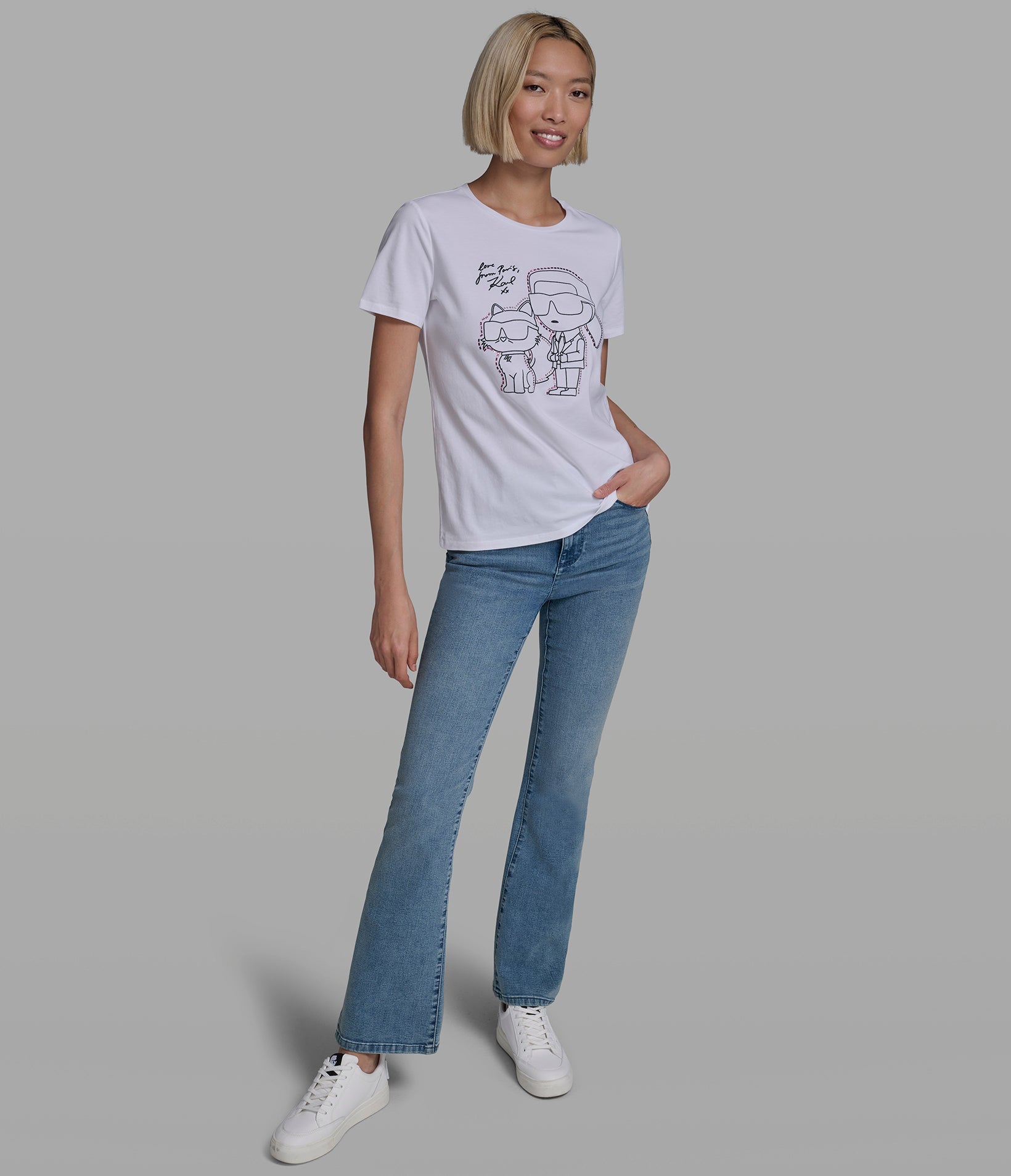 EMBELLISHED DUO OUTLINE TEE View 1 | Products EMBELLISHED DUO OUTLINE TEE View 1 | Products