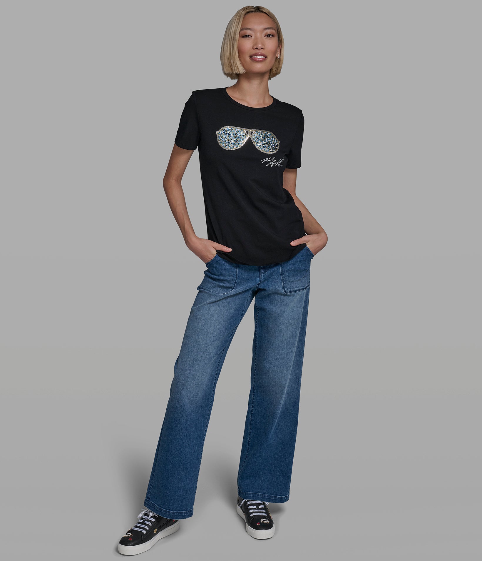 SEQUIN SUNGLASSES LOGO TEE VIEW 4 | New Women's Clothing SEQUIN SUNGLASSES LOGO TEE VIEW 4 | New Women's Clothing