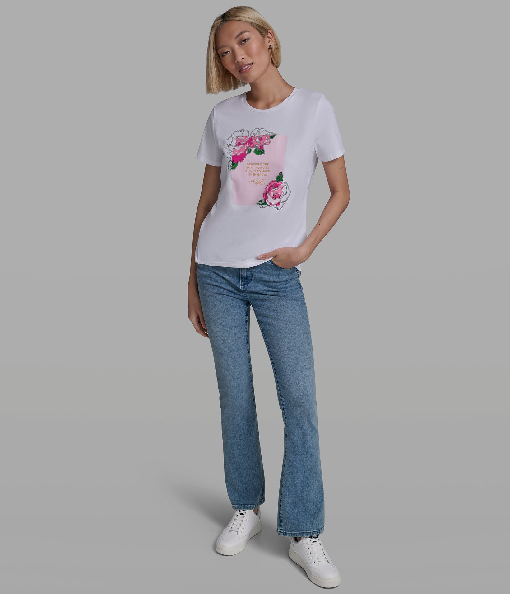 FLORAL QUOTE LOGO TEE VIEW 4 FLORAL QUOTE LOGO TEE VIEW 4
