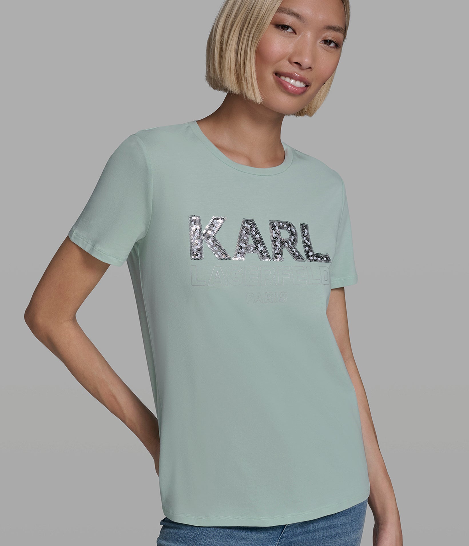 SEQUIN KARL LOGO TEE View 1 | Women's Clothing SEQUIN KARL LOGO TEE View 1 | Women's Clothing