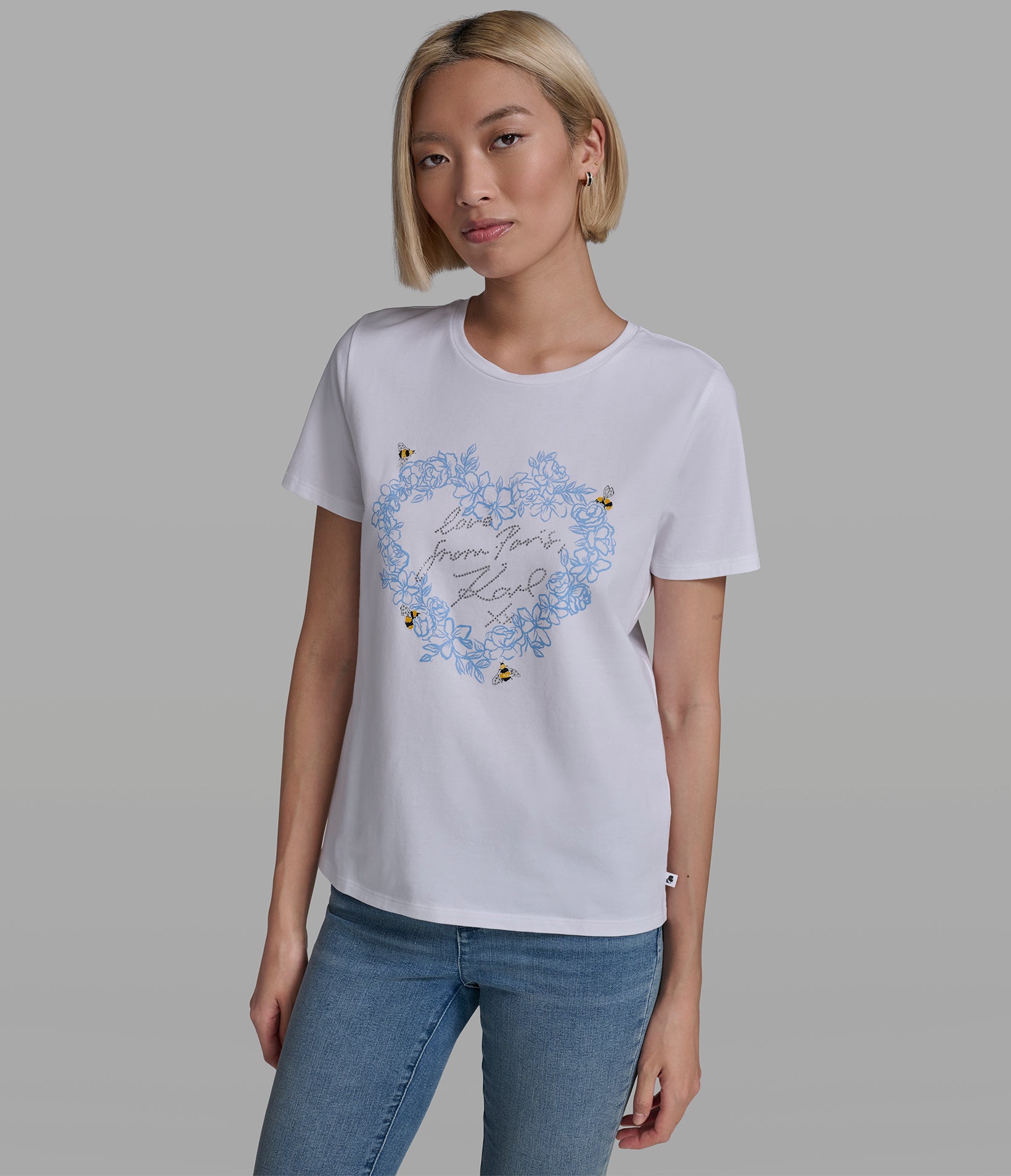 FLORAL HEART LOGO TEE View 1 | New Women's Clothing FLORAL HEART LOGO TEE View 1 | New Women's Clothing