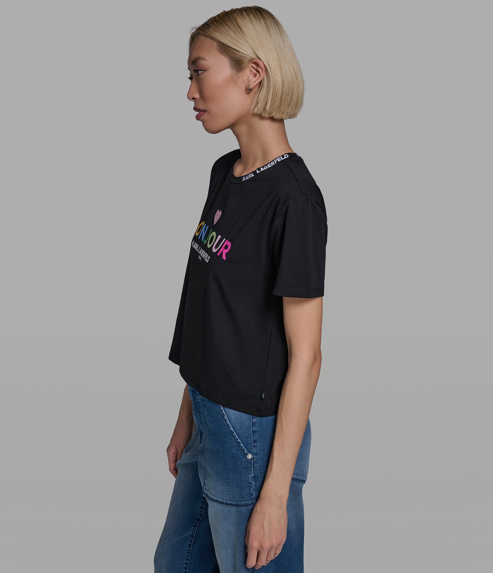 BONJOUR CROP SHIRT PANTS Denim 10Y Bonjour Top in Black