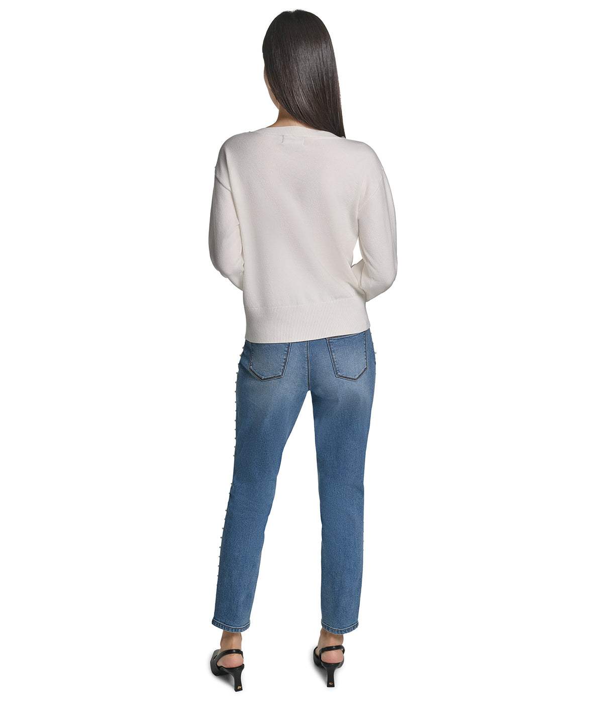 LONG SLEEVE PEARL NECK SWEATER VIEW 5 LONG SLEEVE PEARL NECK SWEATER VIEW 5