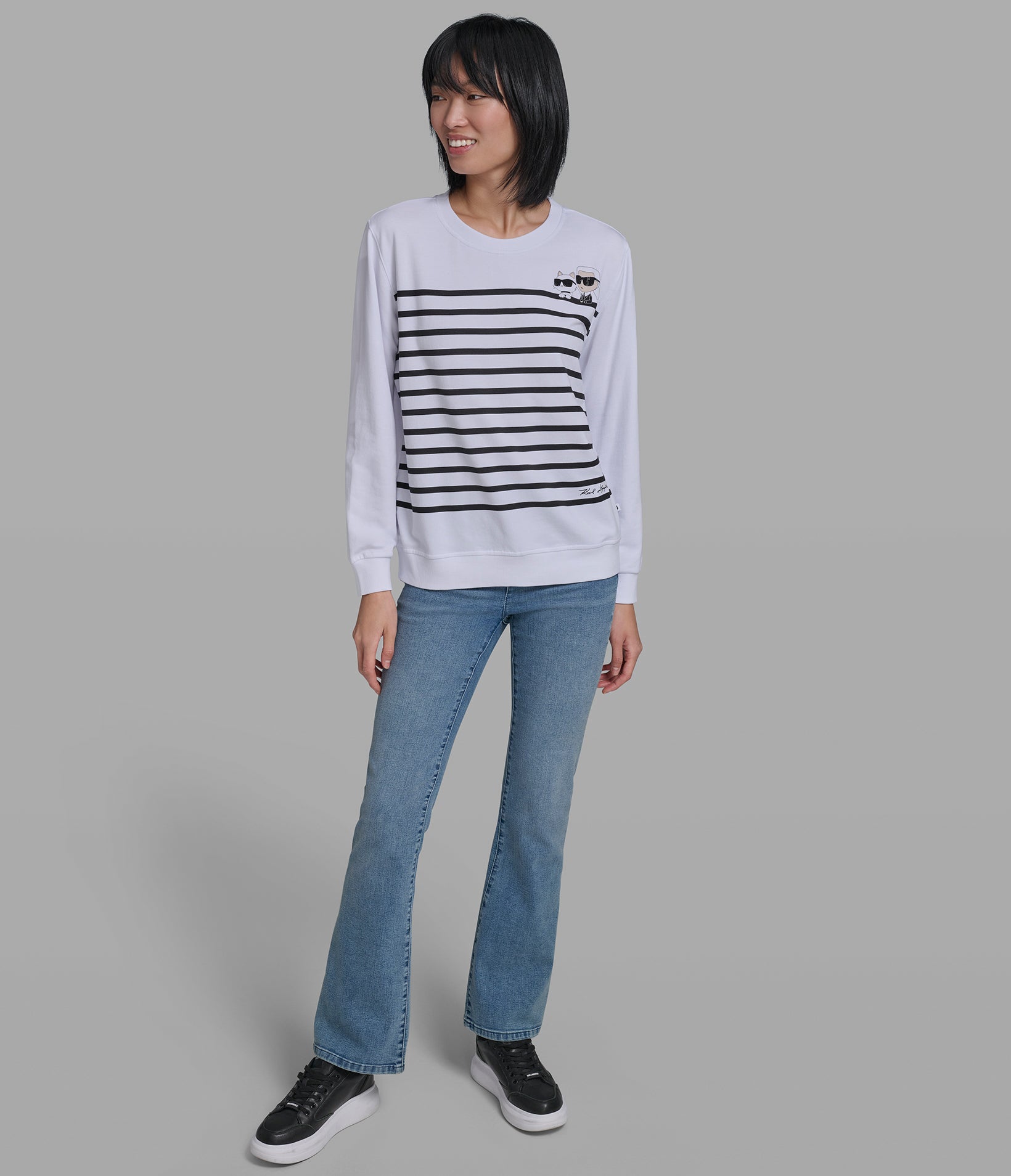 PEEKING DUO STRIPE SWEATSHIRT VIEW 4 | Women's Clothing PEEKING DUO STRIPE SWEATSHIRT VIEW 4 | Women's Clothing